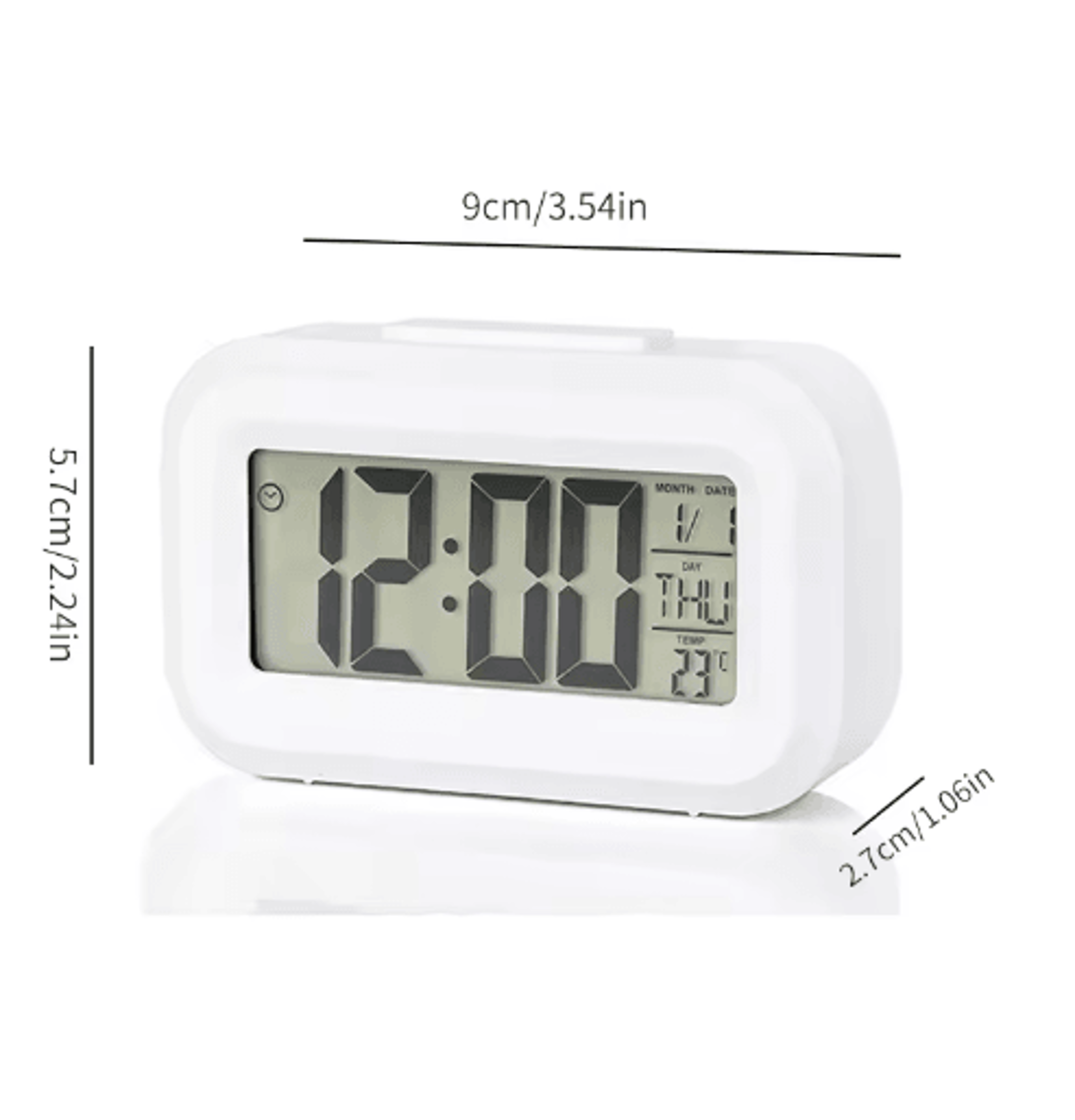 Mini Digital Snooze Alarm Clock  Temperature Date  Week Bedside Display 5