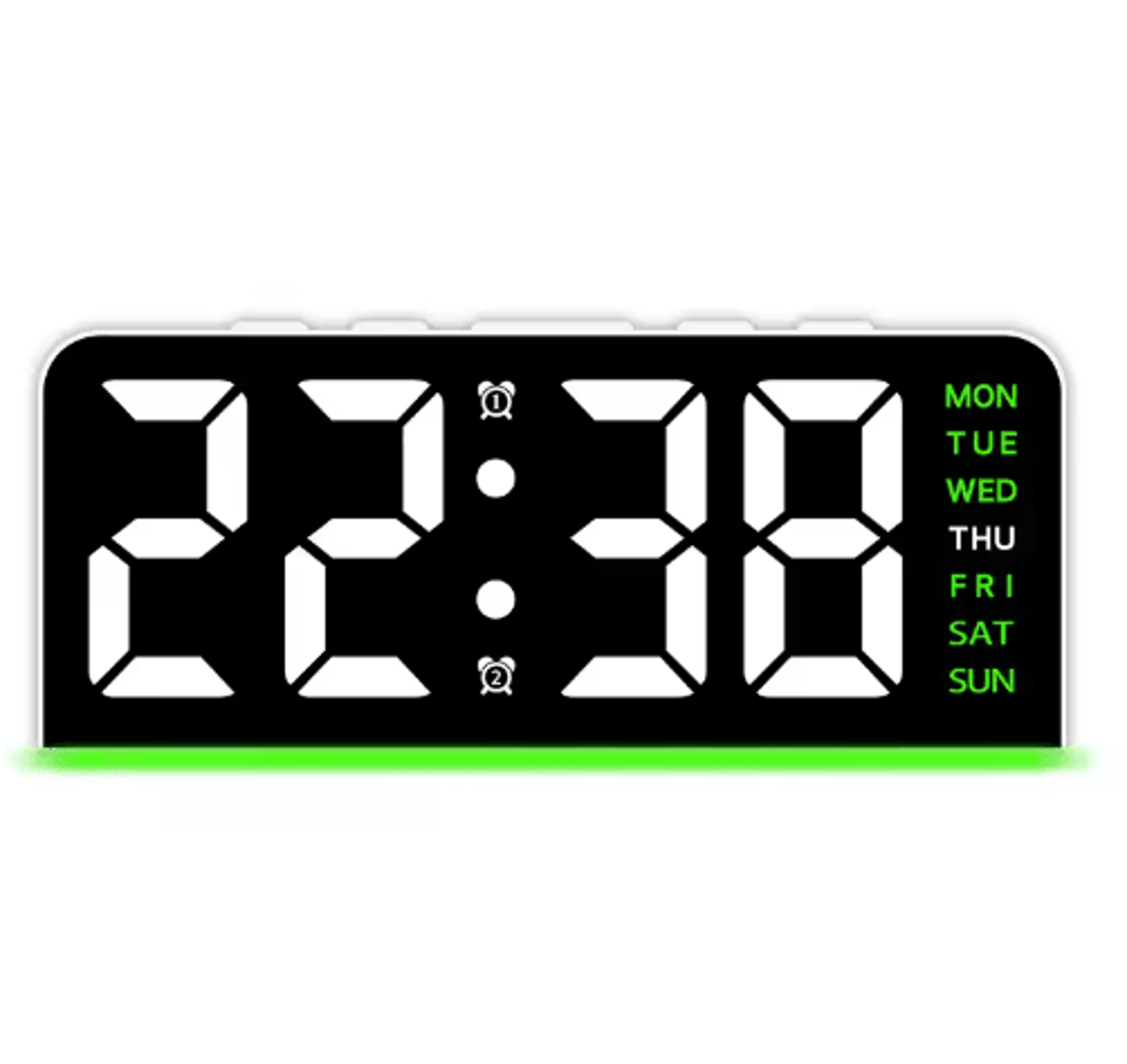 Digital LED Dual Alarm Clock  Date Display Snooze  Night Light 3