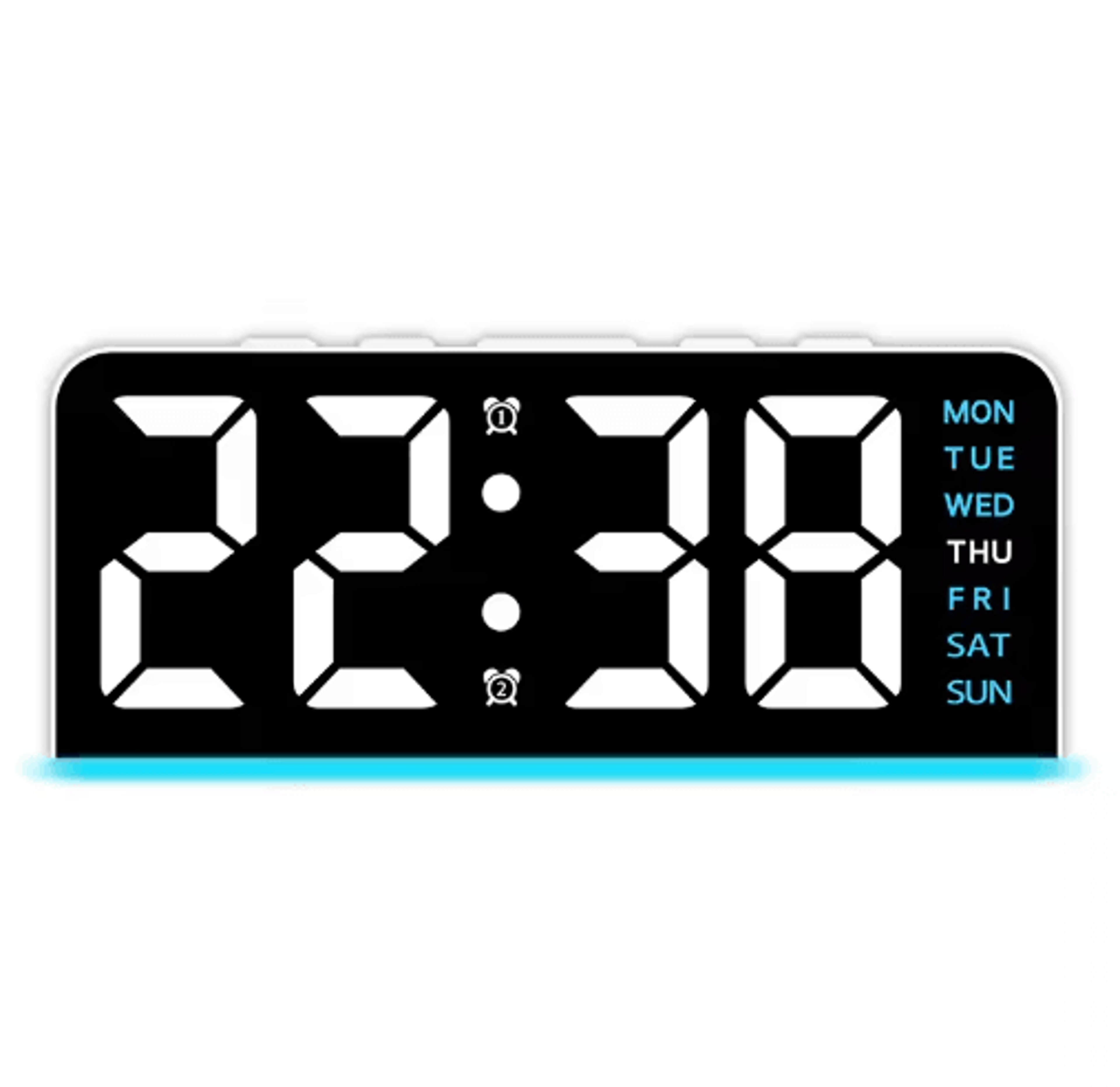 Digital LED Dual Alarm Clock  Date Display Snooze  Night Light 4