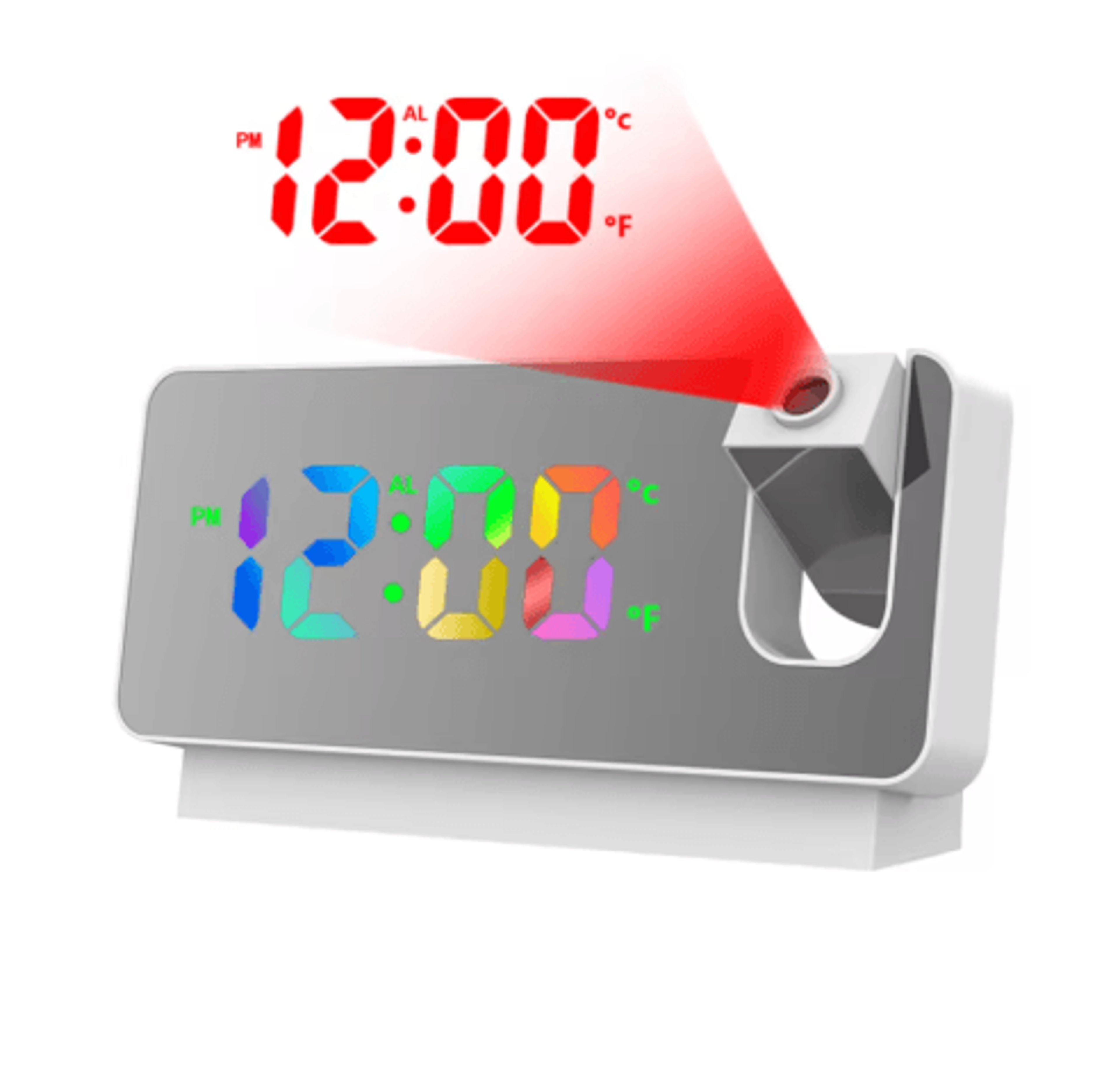 Rotatable Projection Alarm Clock  Large Color LED Wall  Ceiling Projector Clock 2