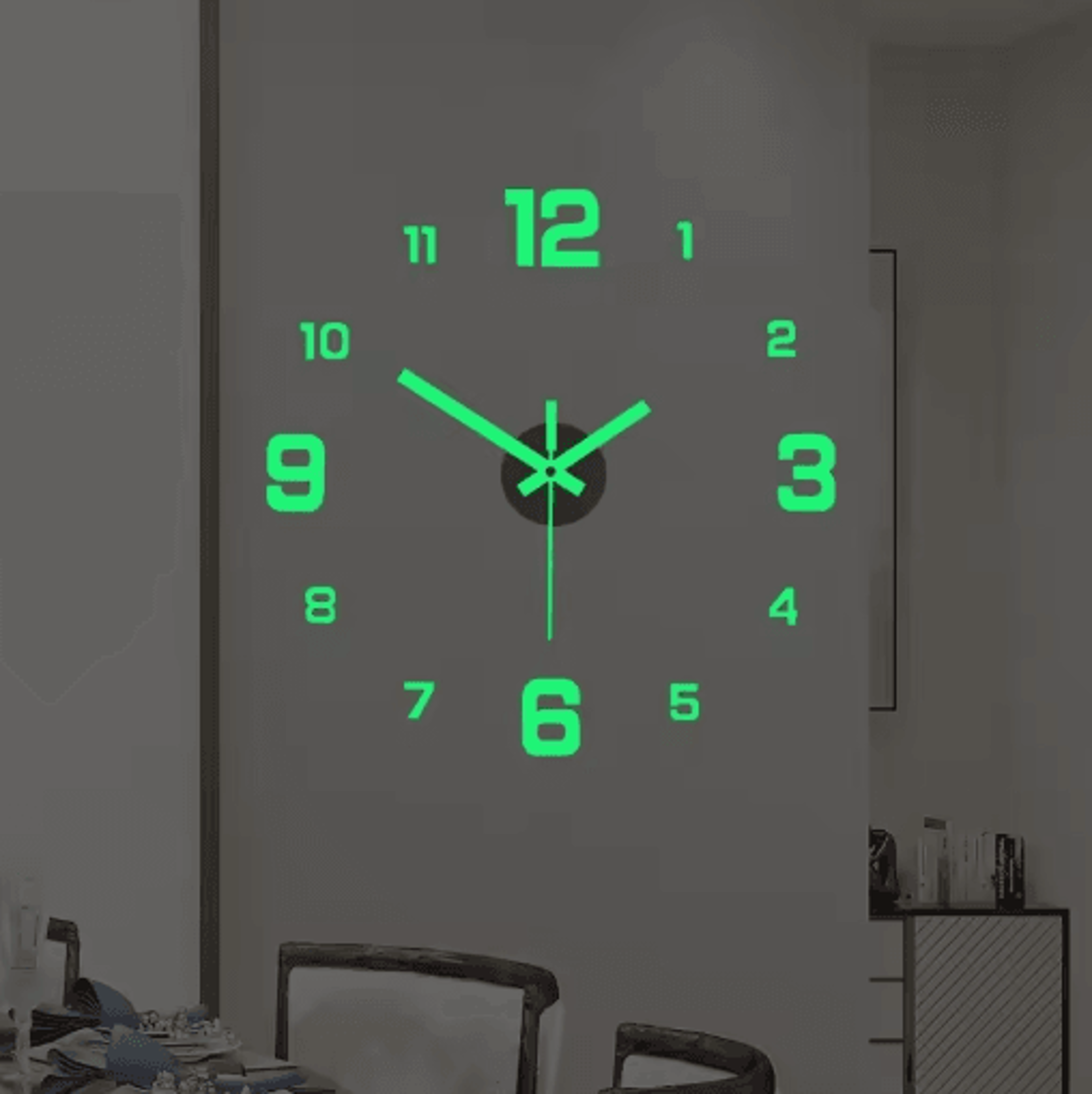 3D Luminous DIY Wall Clock  Frameless Acrylic Clock Stickers For Modern Decor 4