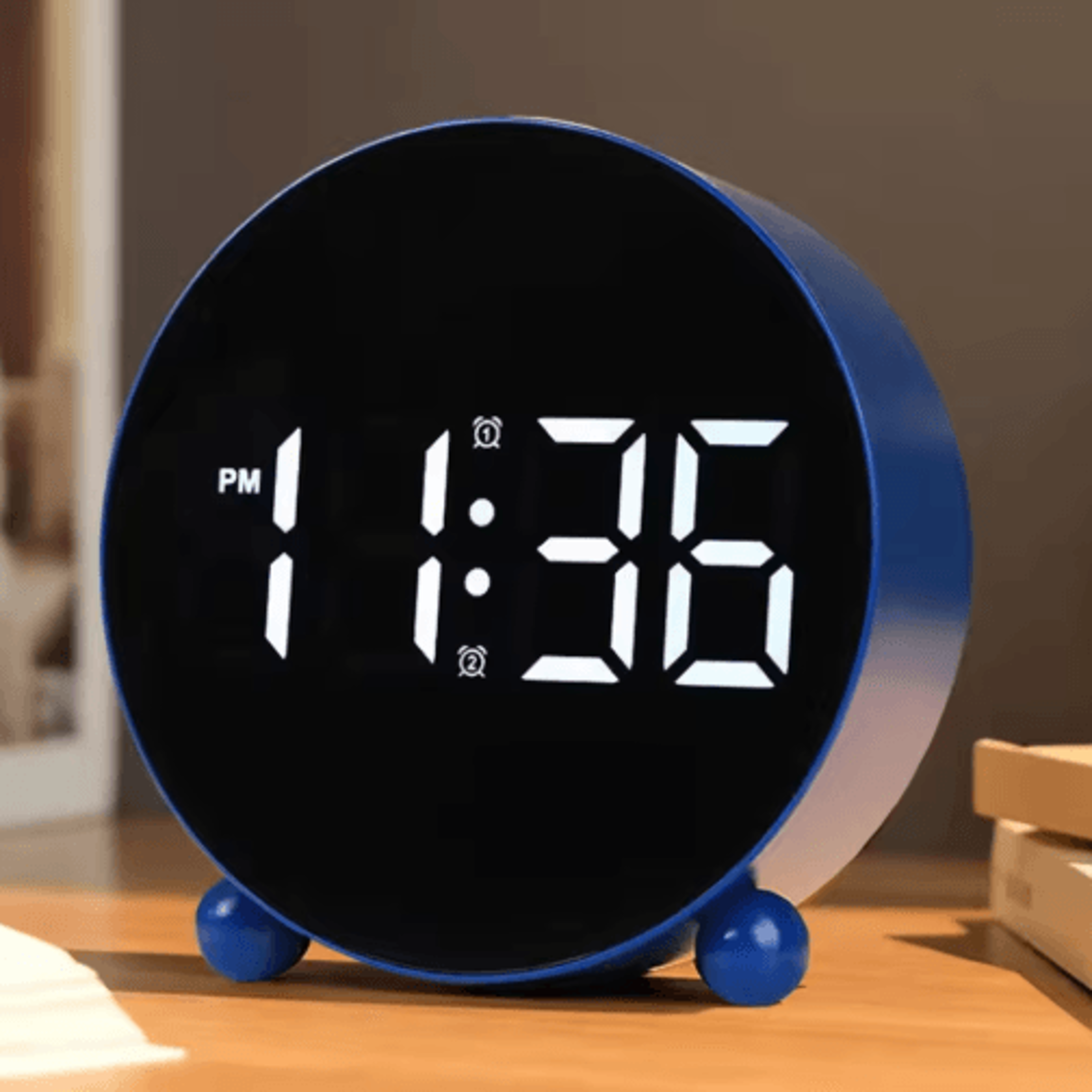 big digital led alarm clock – silent display with adjustable brightness