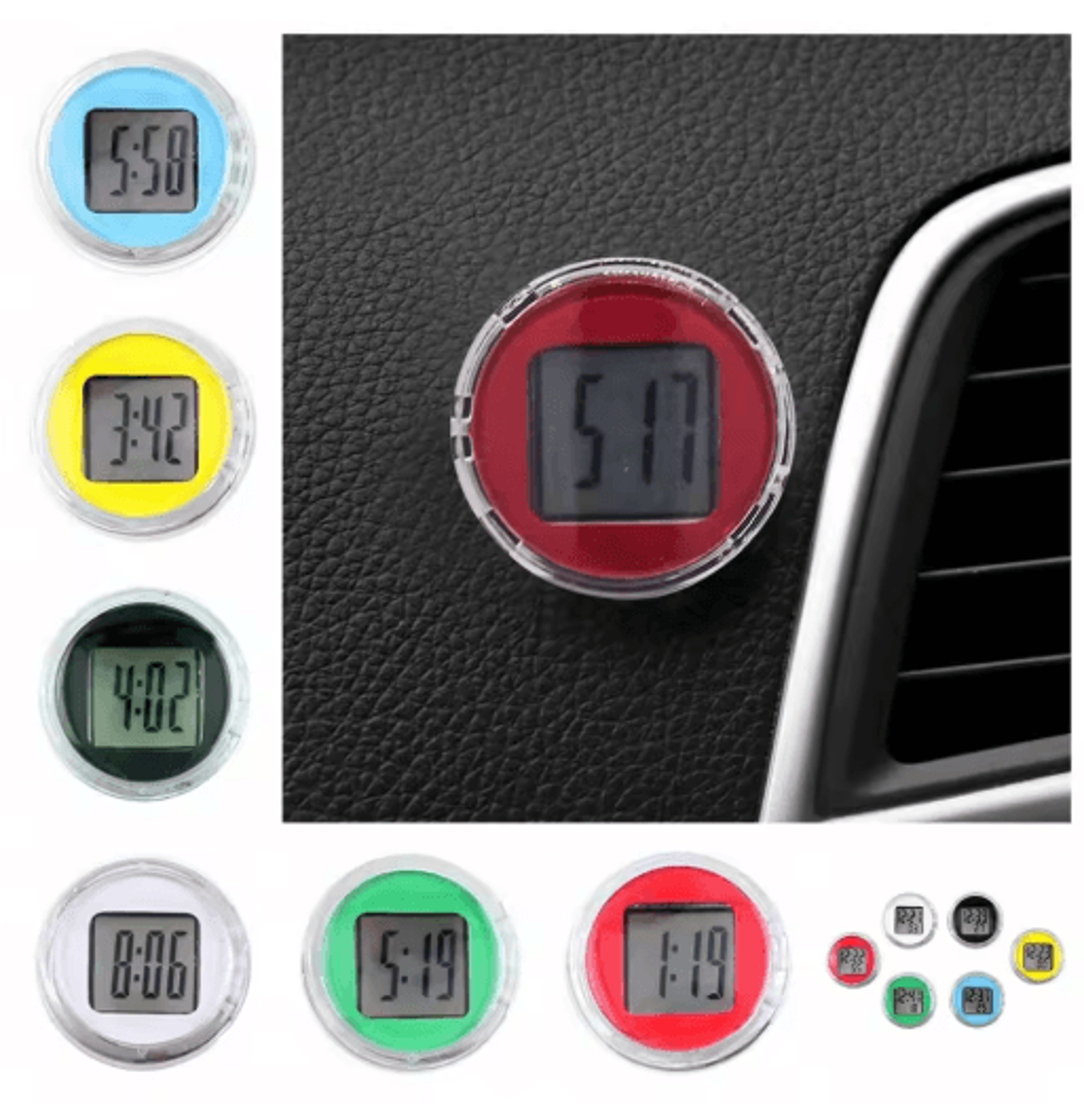 mini waterproof electronic vehicle clock – silent car & motorcycle time display