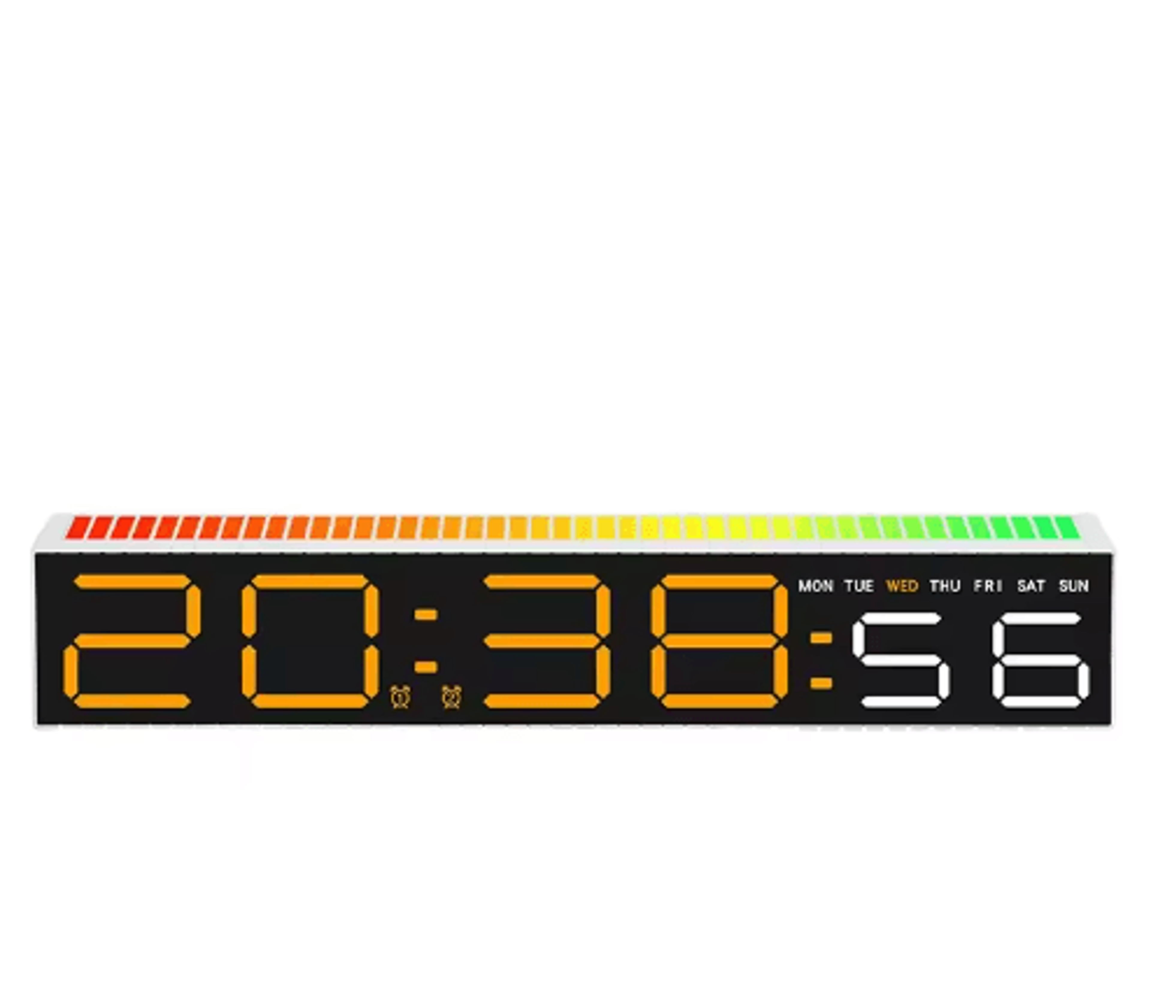 RGB LED Alarm Clock  Colorful Rhythm Light Bar Desk Clock With 3 Brightness Levels 2