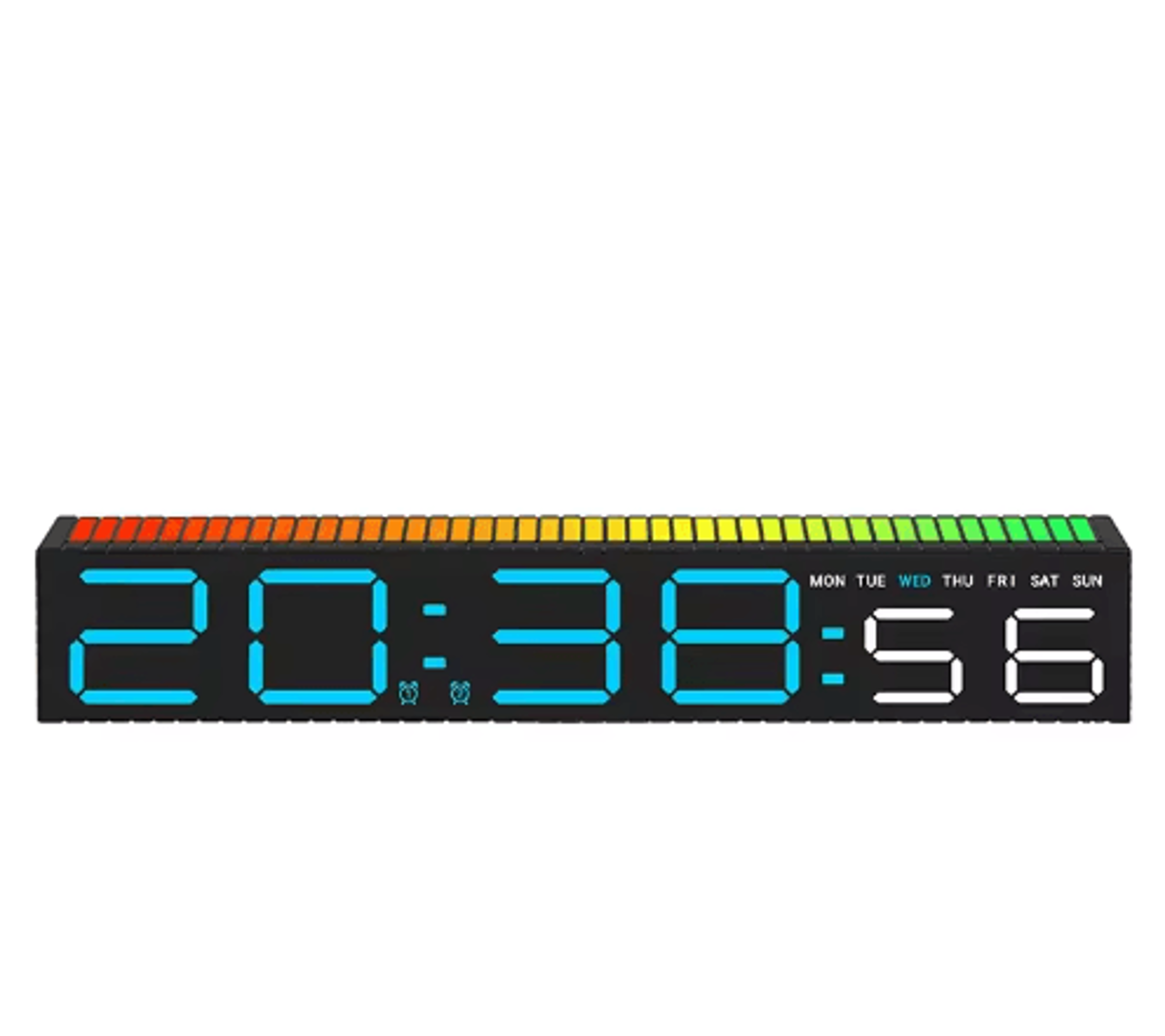 RGB LED Alarm Clock  Colorful Rhythm Light Bar Desk Clock With 3 Brightness Levels 7