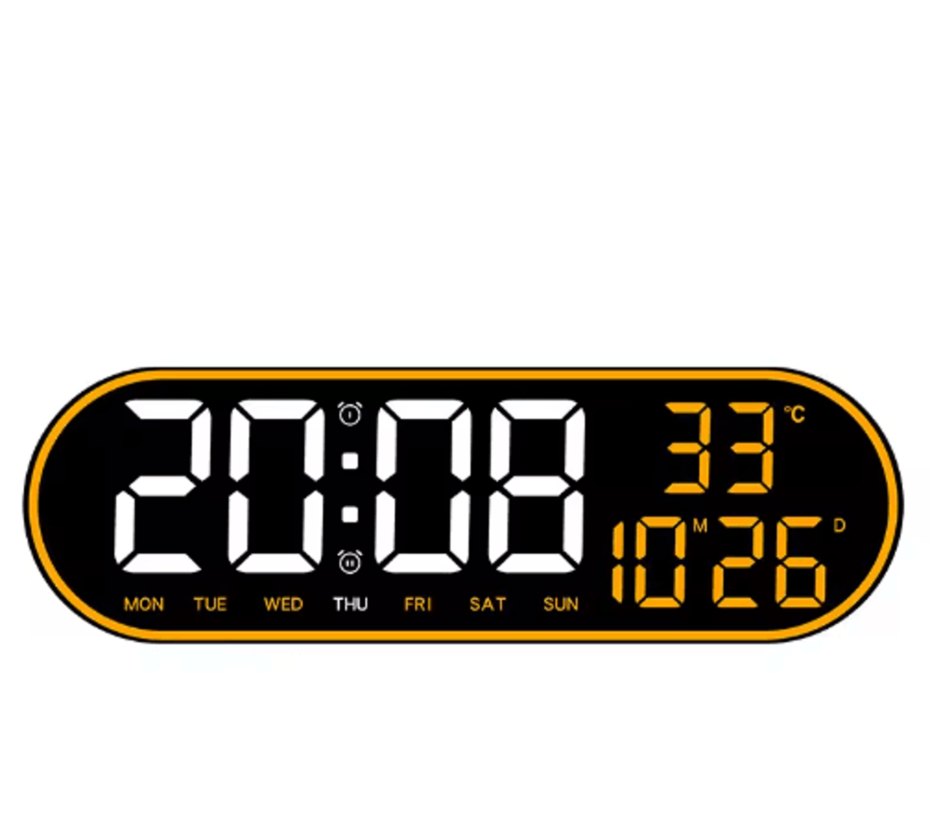 15Inch LED Digital Wall Clock  Remote Control With Temperature Date  Week Display 5