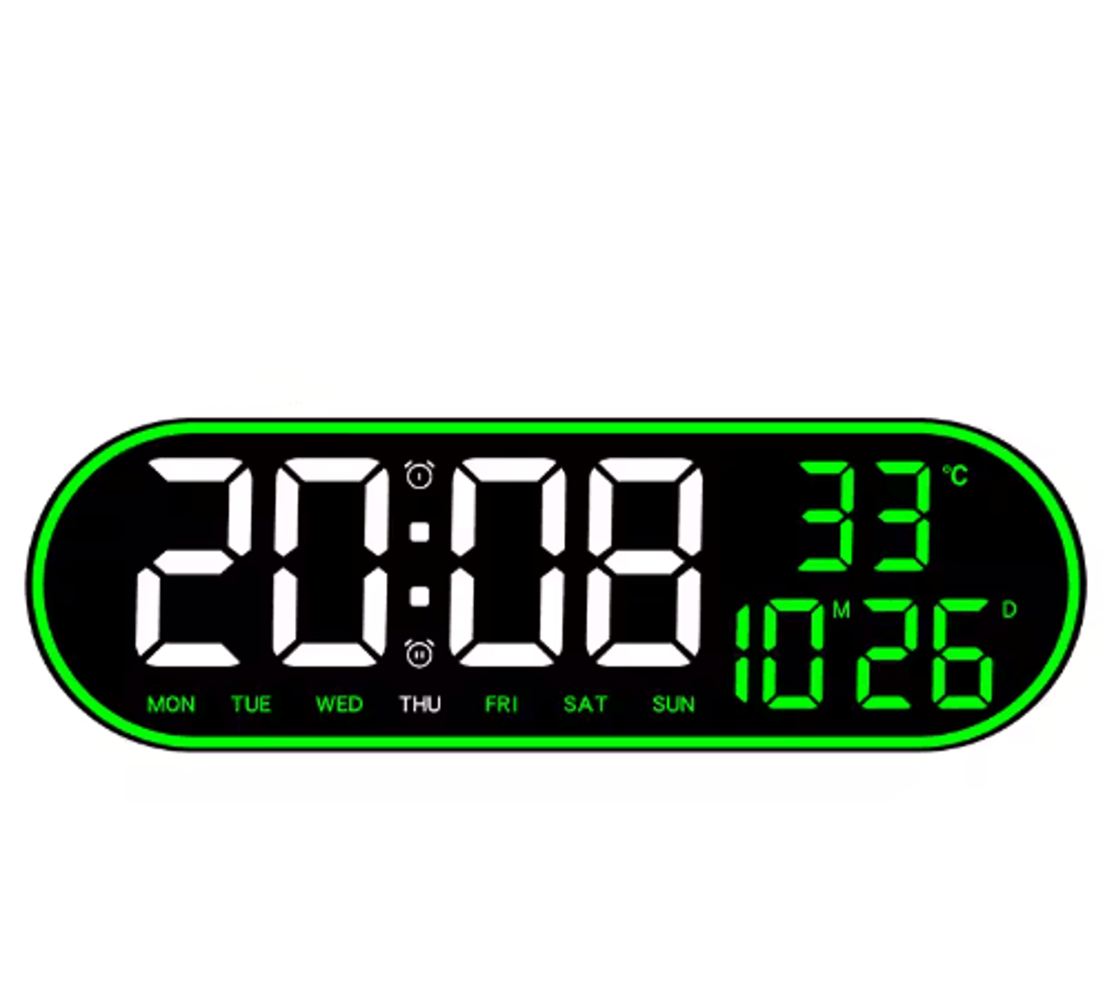 15Inch LED Digital Wall Clock  Remote Control With Temperature Date  Week Display 3
