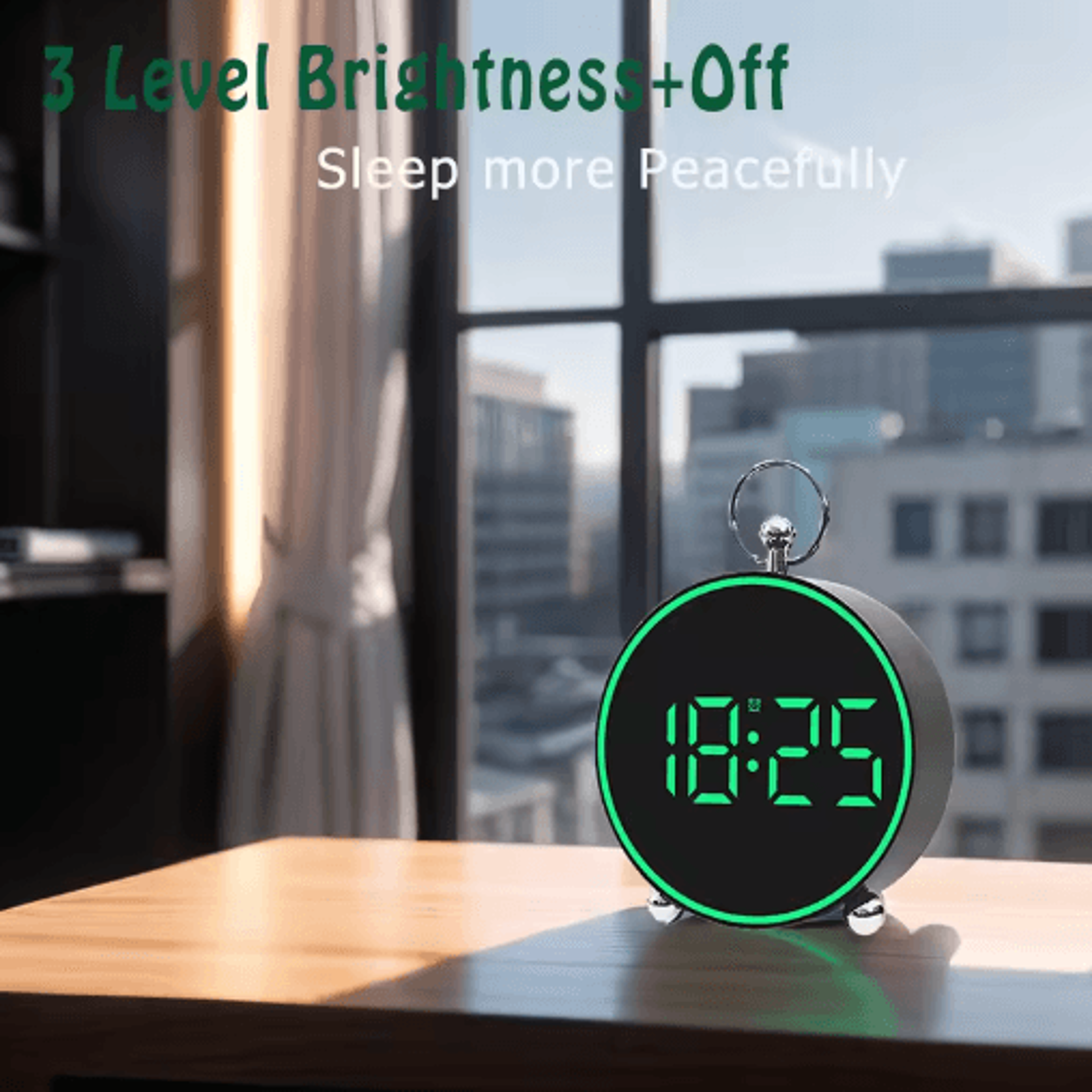 niditon led alarm clock – desk & wall digital clock with temperature display