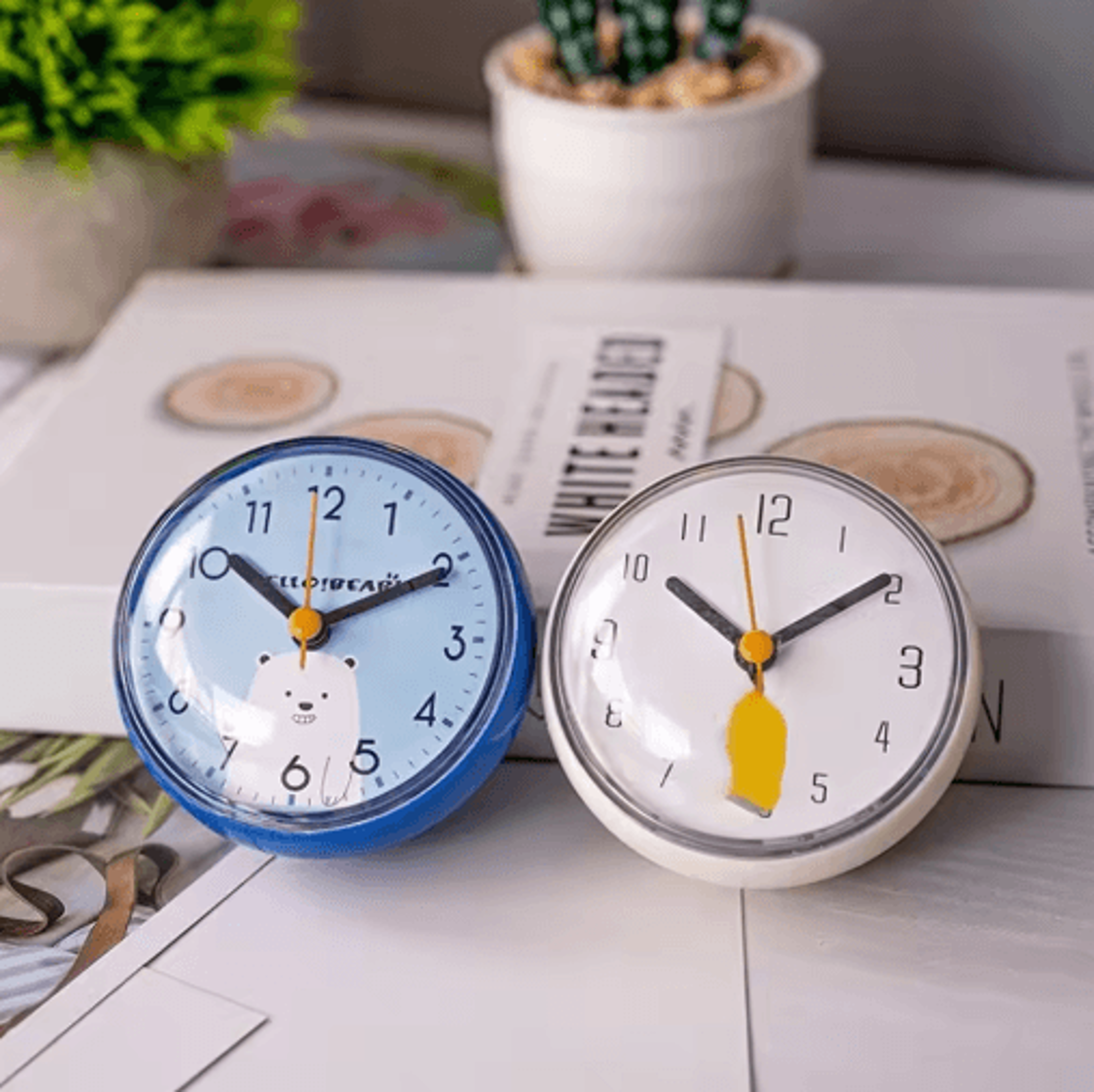 7cm Mini Suction Wall Clock  Waterproof AntiFog Quartz Clock For Bathroom  Kitchen 3