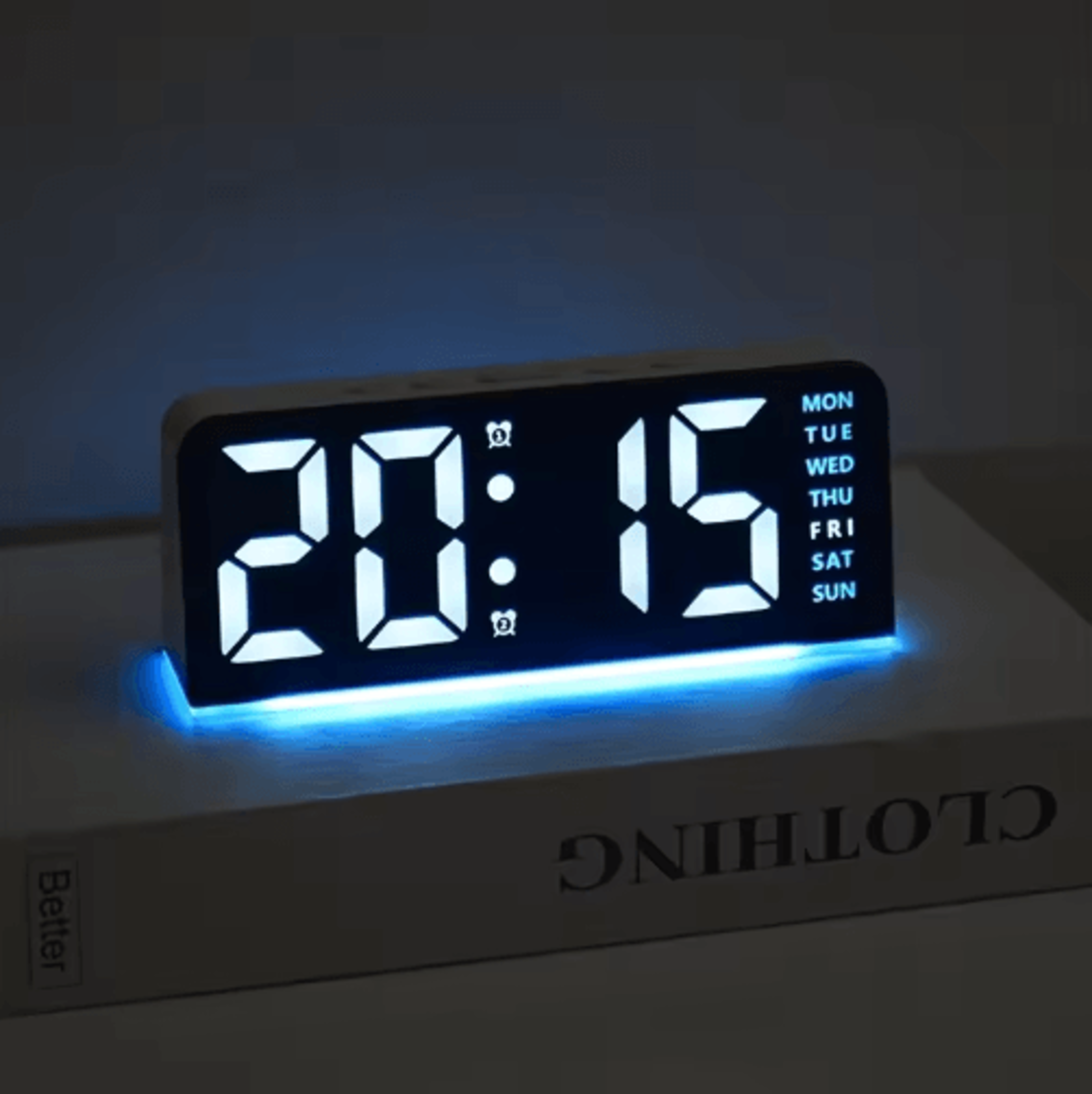 Digital LED Alarm Clock  Night Light With Temperature Display  Snooze 7