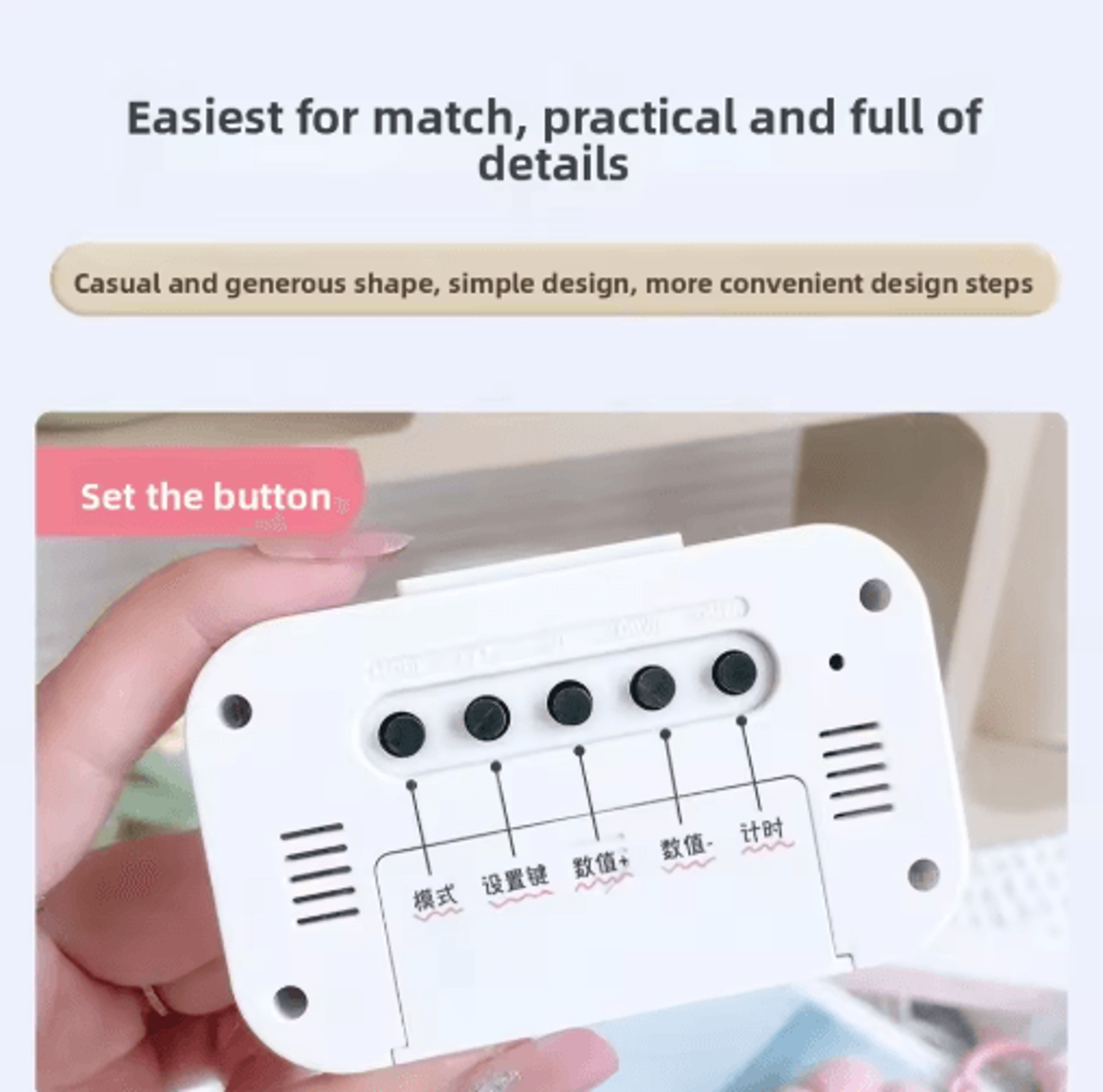 Kids Digital Bedside Alarm Clock  Date  Temperature Display For Bedroom Or Desk 8