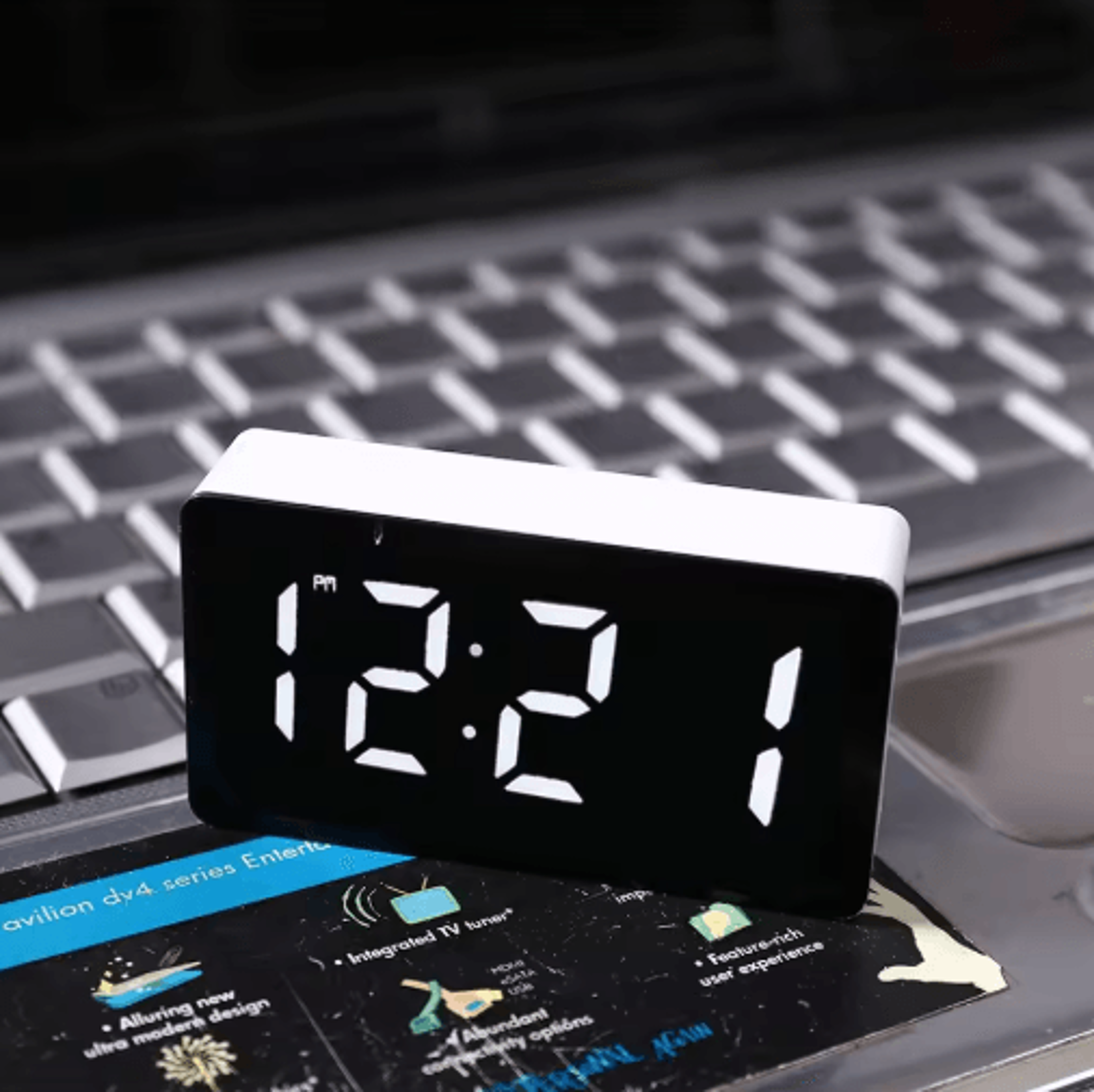 Mini LED Mirror Alarm Clock  Compact Digital Desk Clock For Bedroom Decor 7