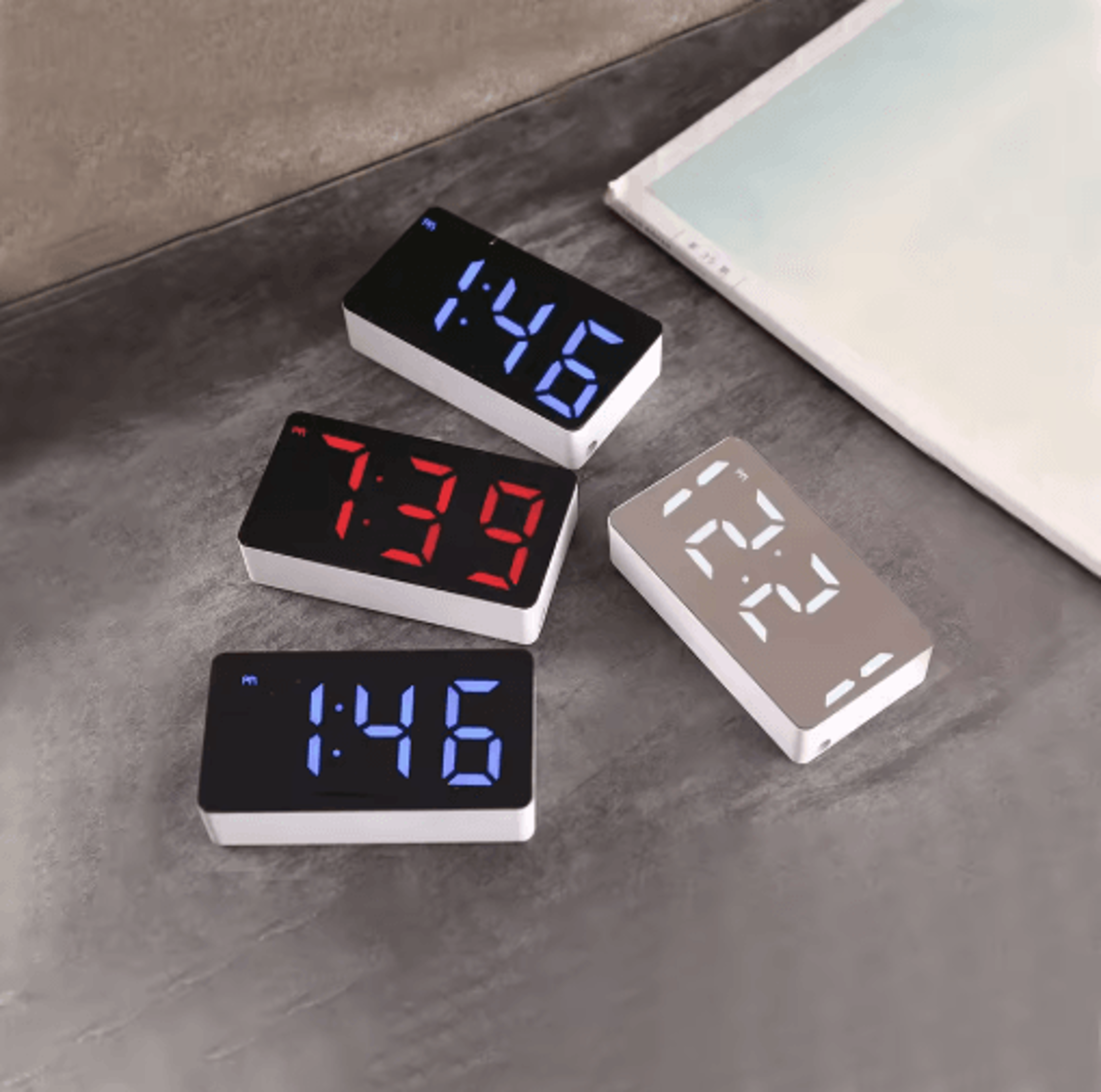 Mini LED Mirror Alarm Clock  Compact Digital Desk Clock For Bedroom Decor 8