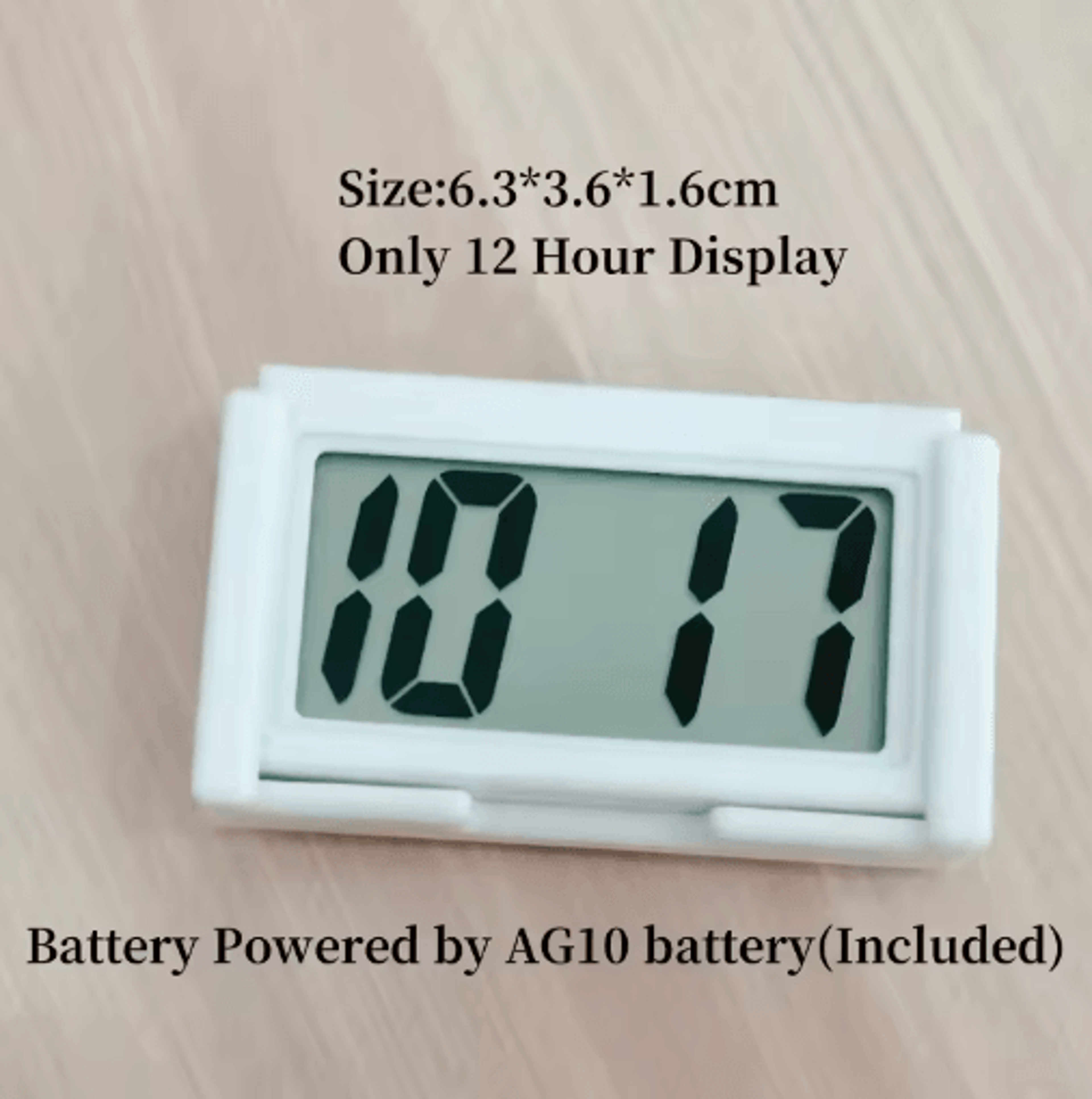 Mini Portable LCD Desk Clock  Battery Powered Date  12H Time Display 3