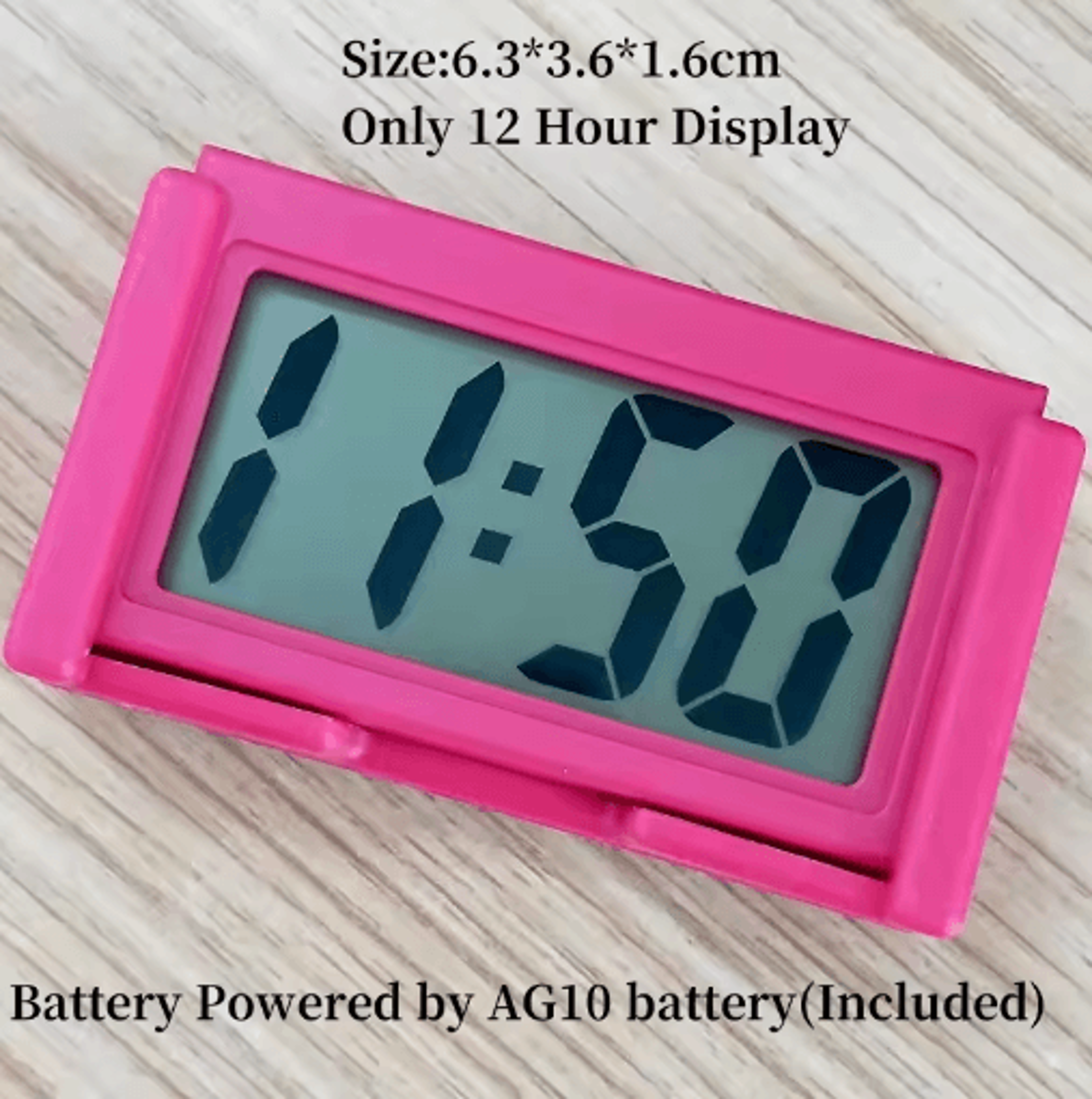 Mini Portable LCD Desk Clock  Battery Powered Date  12H Time Display 1