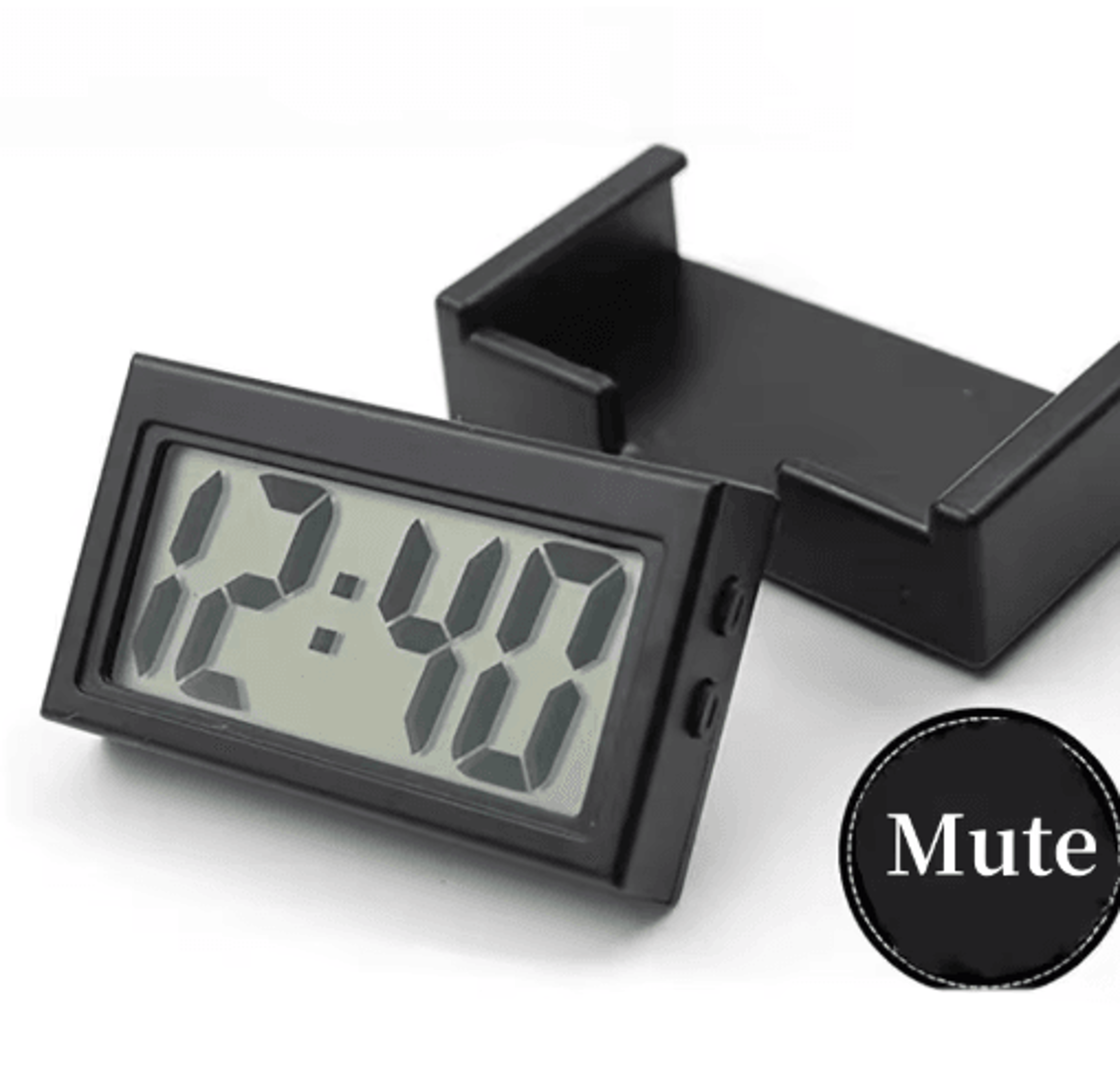 mini portable lcd desk clock – battery powered date & 12h time display