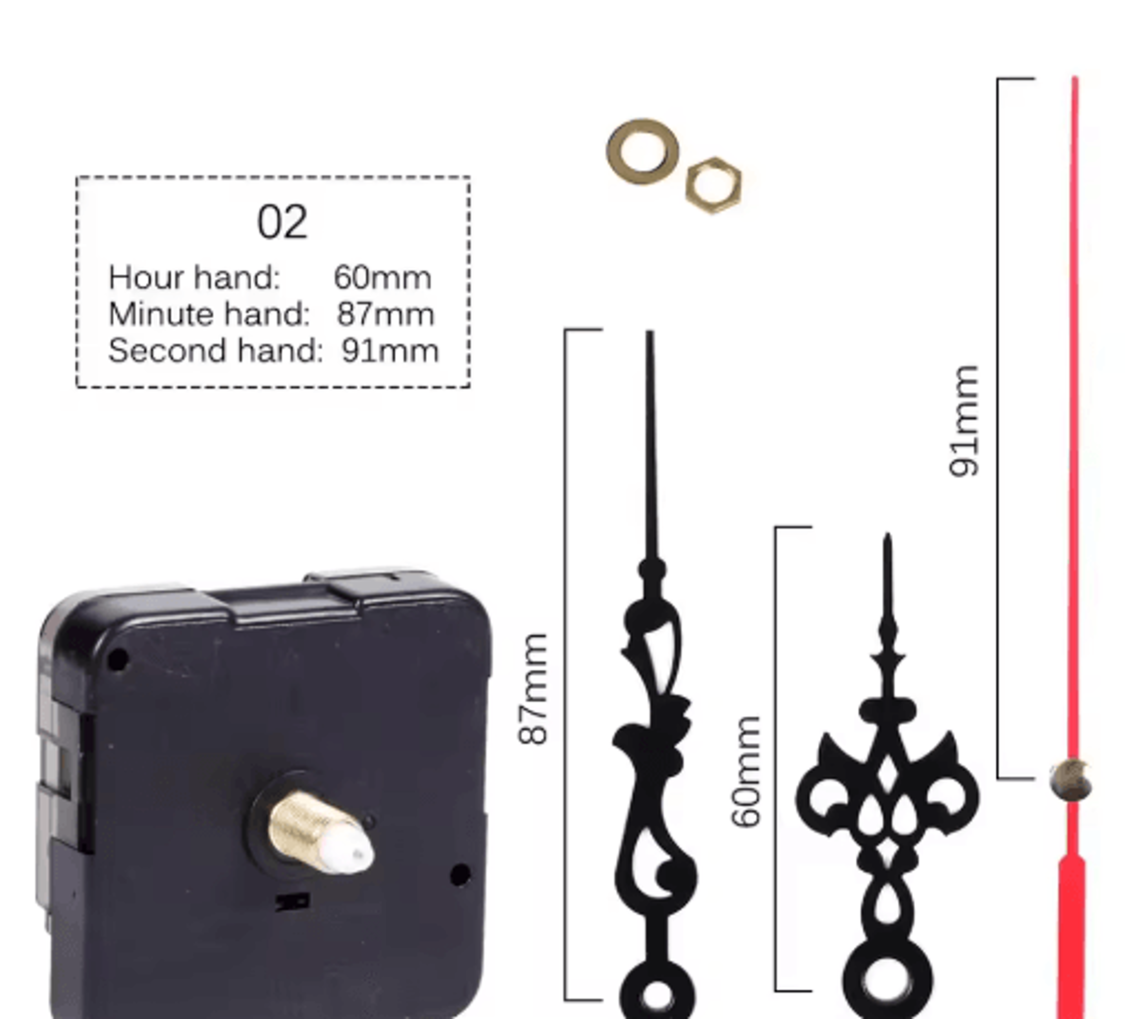 Silent Quartz Clock Mechanism  DIY Wall Clock Movement Replacement Part 24