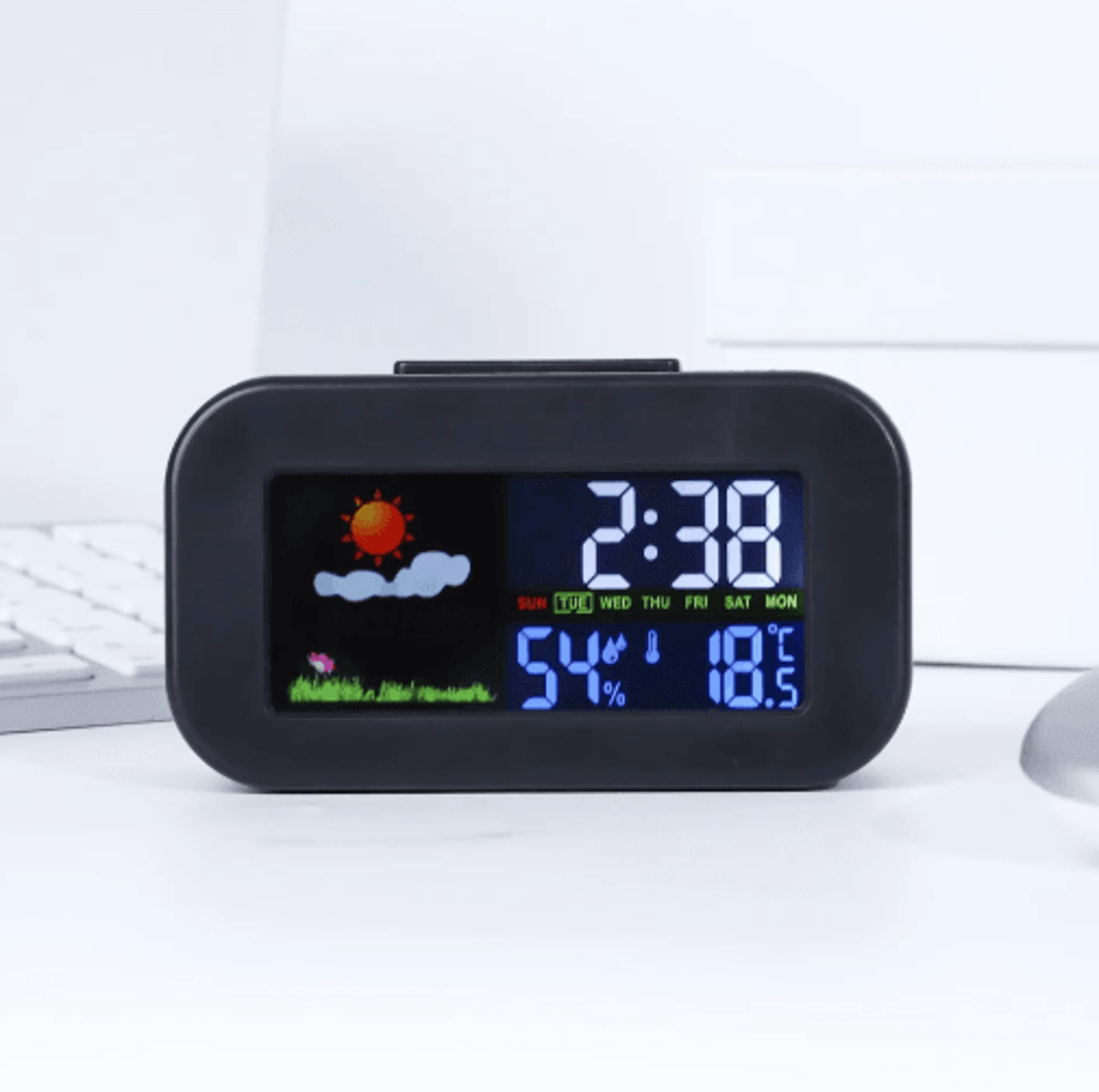 Color Display Weather Station Clock  Temperature  Humidity Desk Monitor 4