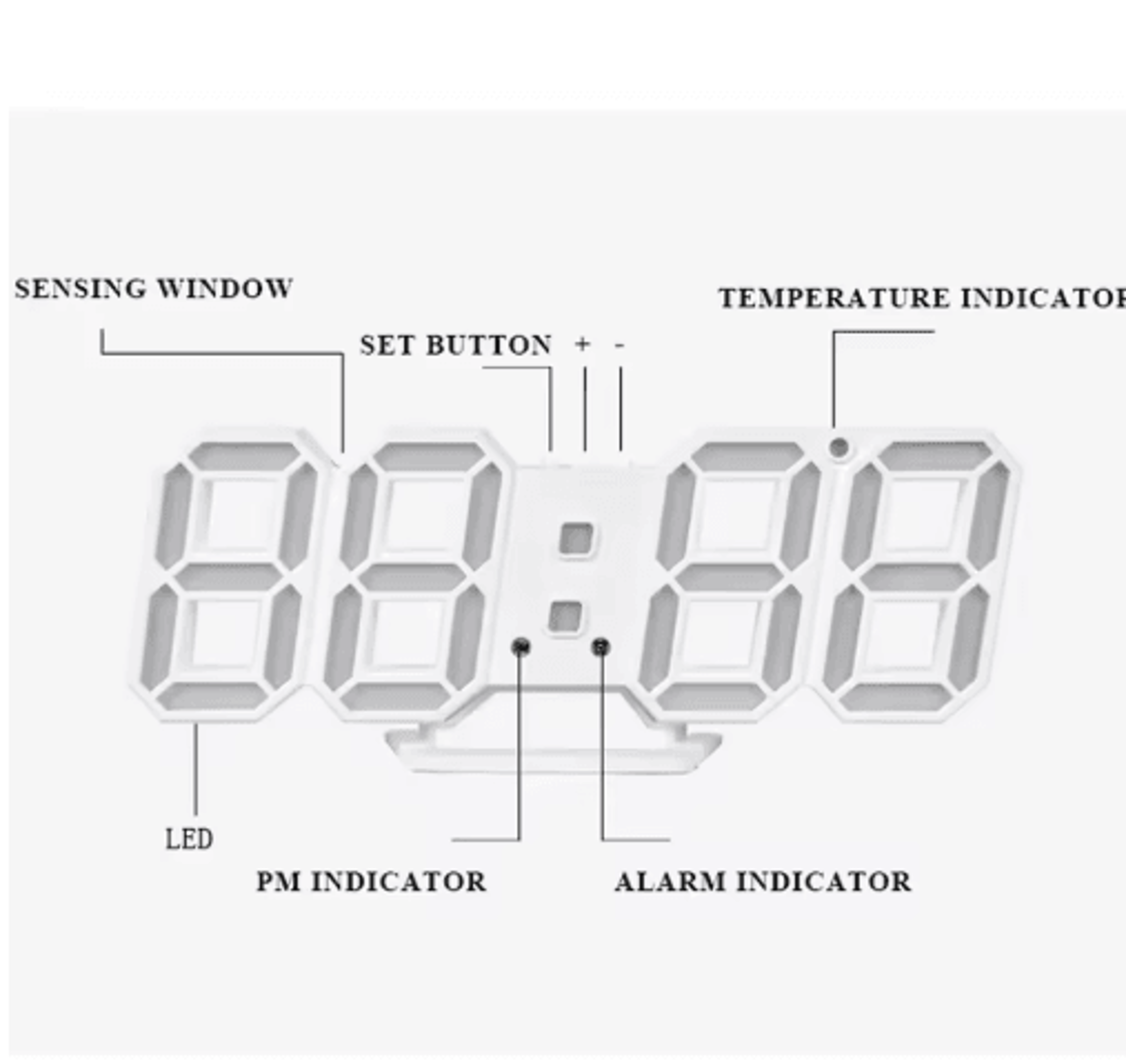 Modern Digital LED Clock Wall  Table Alarm Clock For Stylish Home Decor 7