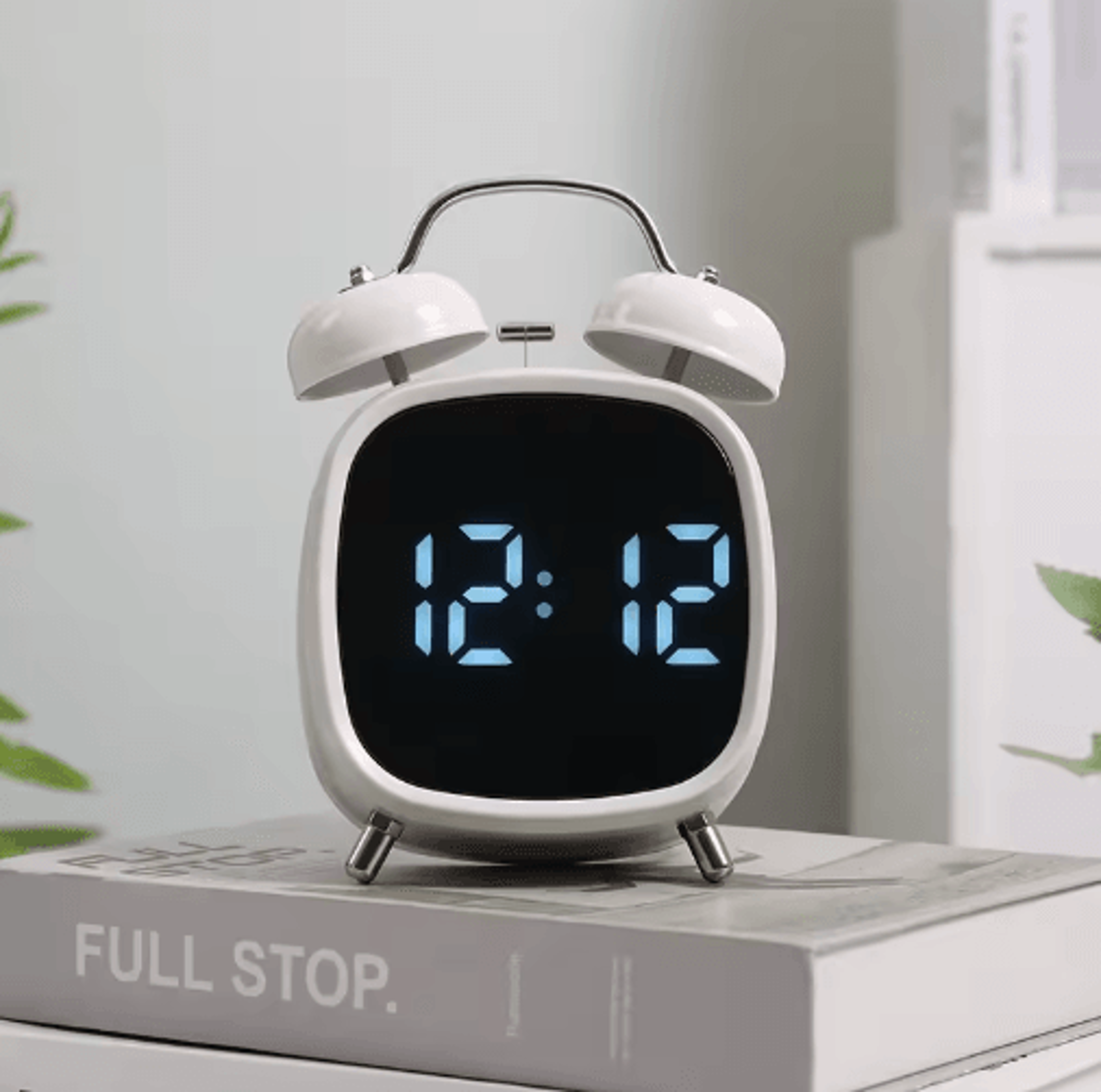 voice control double bell alarm clock – super loud led clock for heavy sleepers