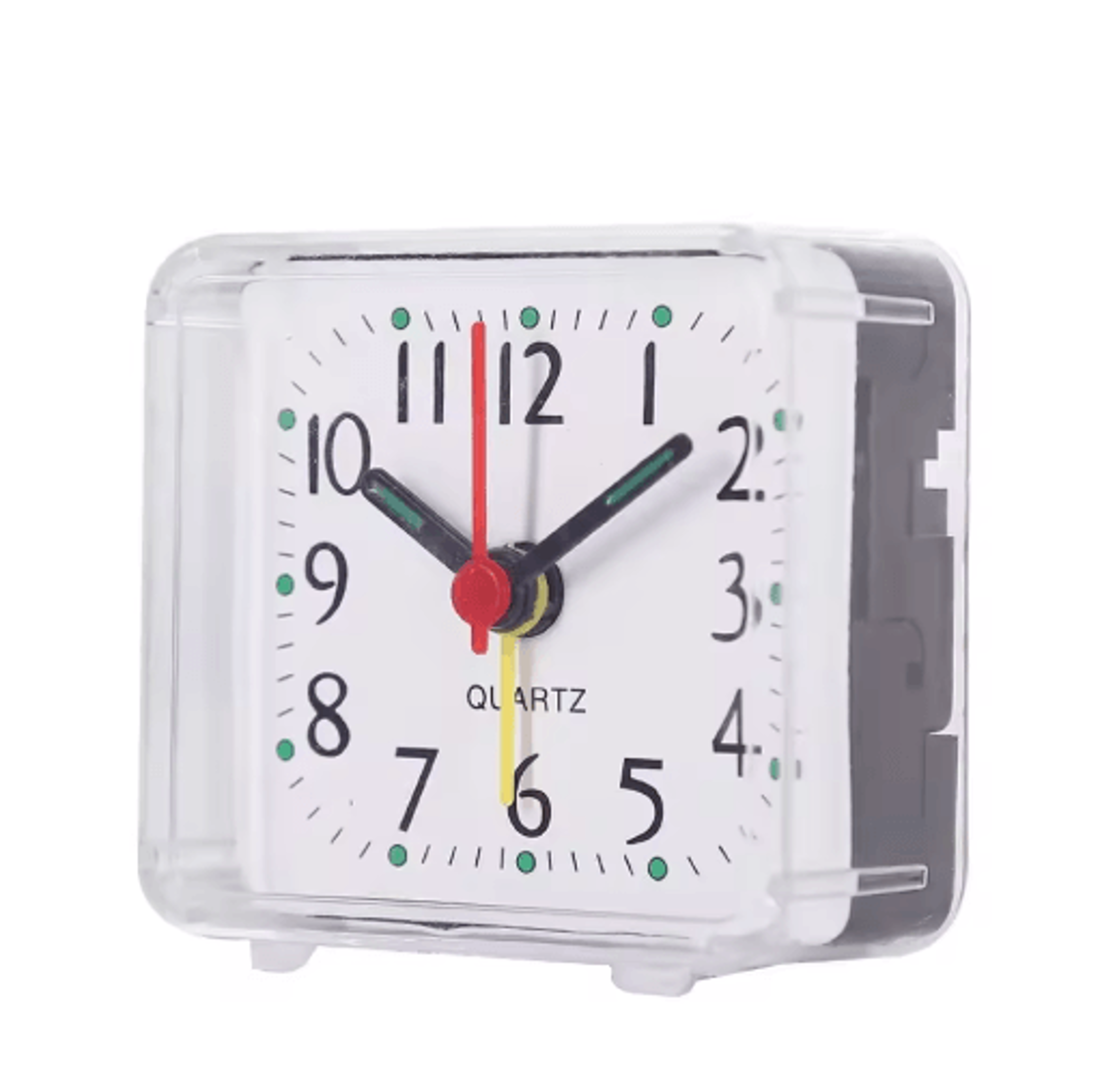 Compact Square Alarm Clock  Small Quartz Desk  Travel Clock 6