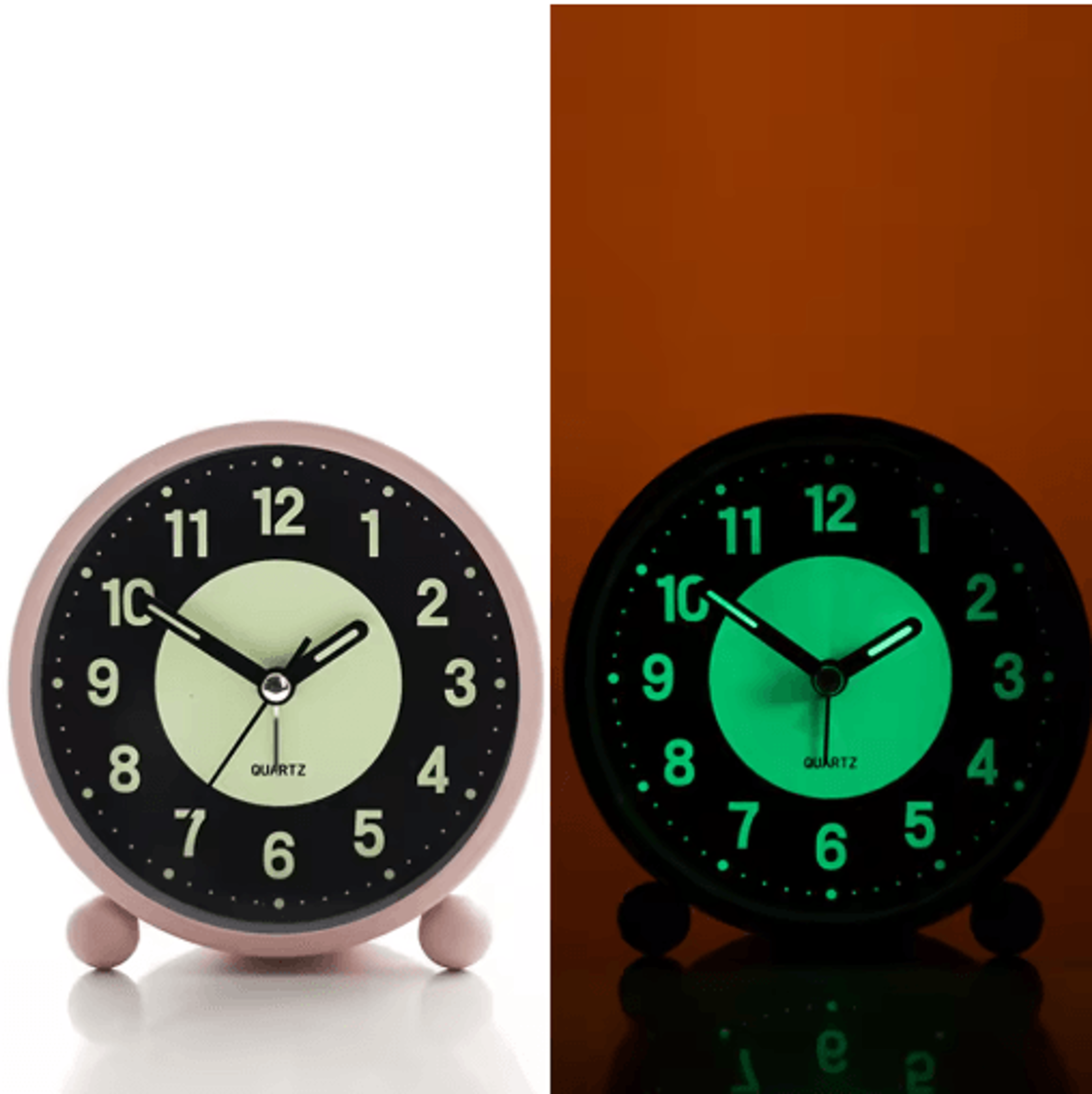 GlowintheDark Silent Alarm Clock  NonTicking BatteryOperated Bedside Clock 6