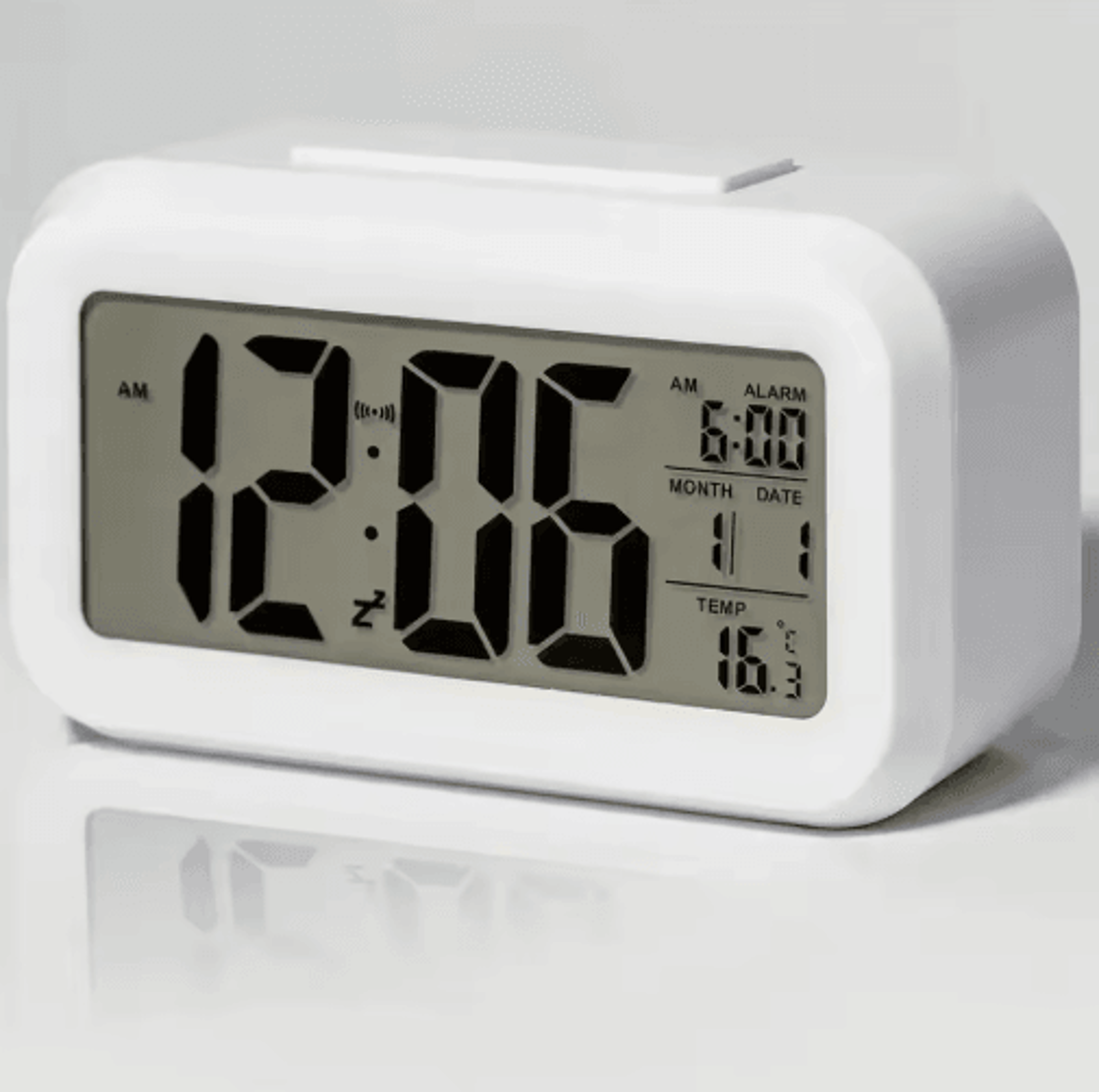 LED Digital Alarm Clock  Backlit Calendar Desk Clock With Snooze 1