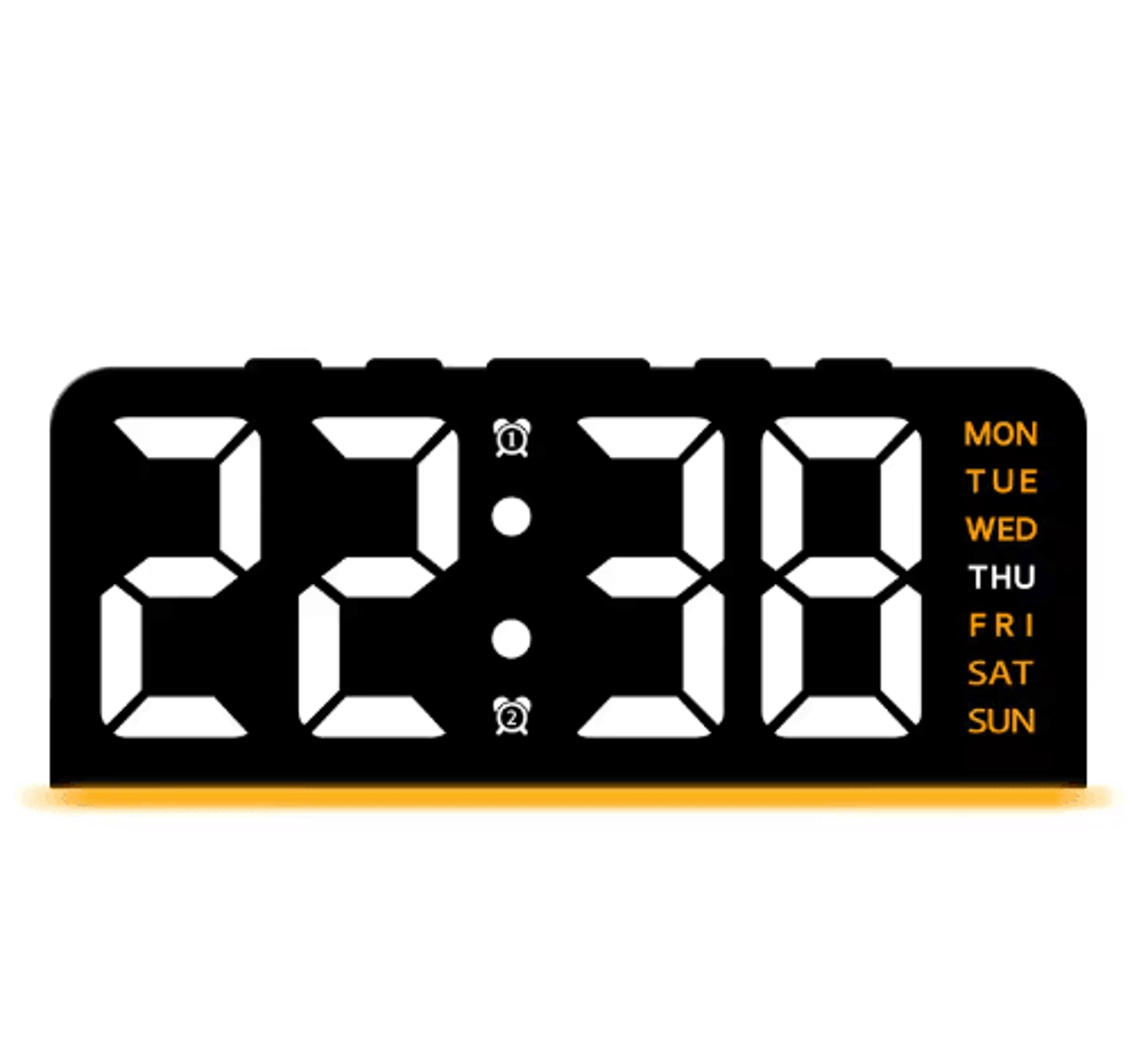 USB Digital Alarm Clock  Mood Light Dual Alarms  Temperature Display 2