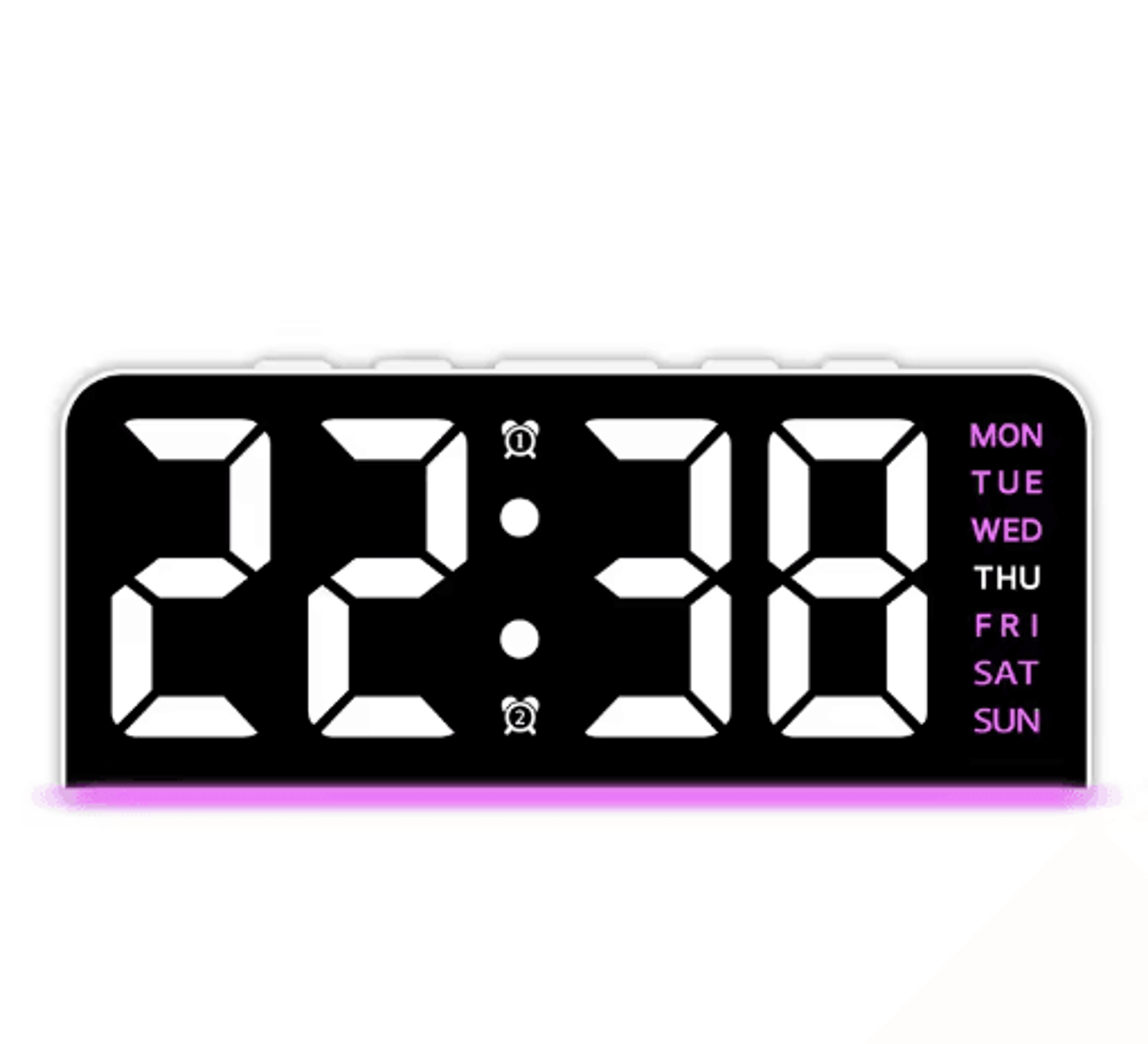 USB Digital Alarm Clock  Mood Light Dual Alarms  Temperature Display 9