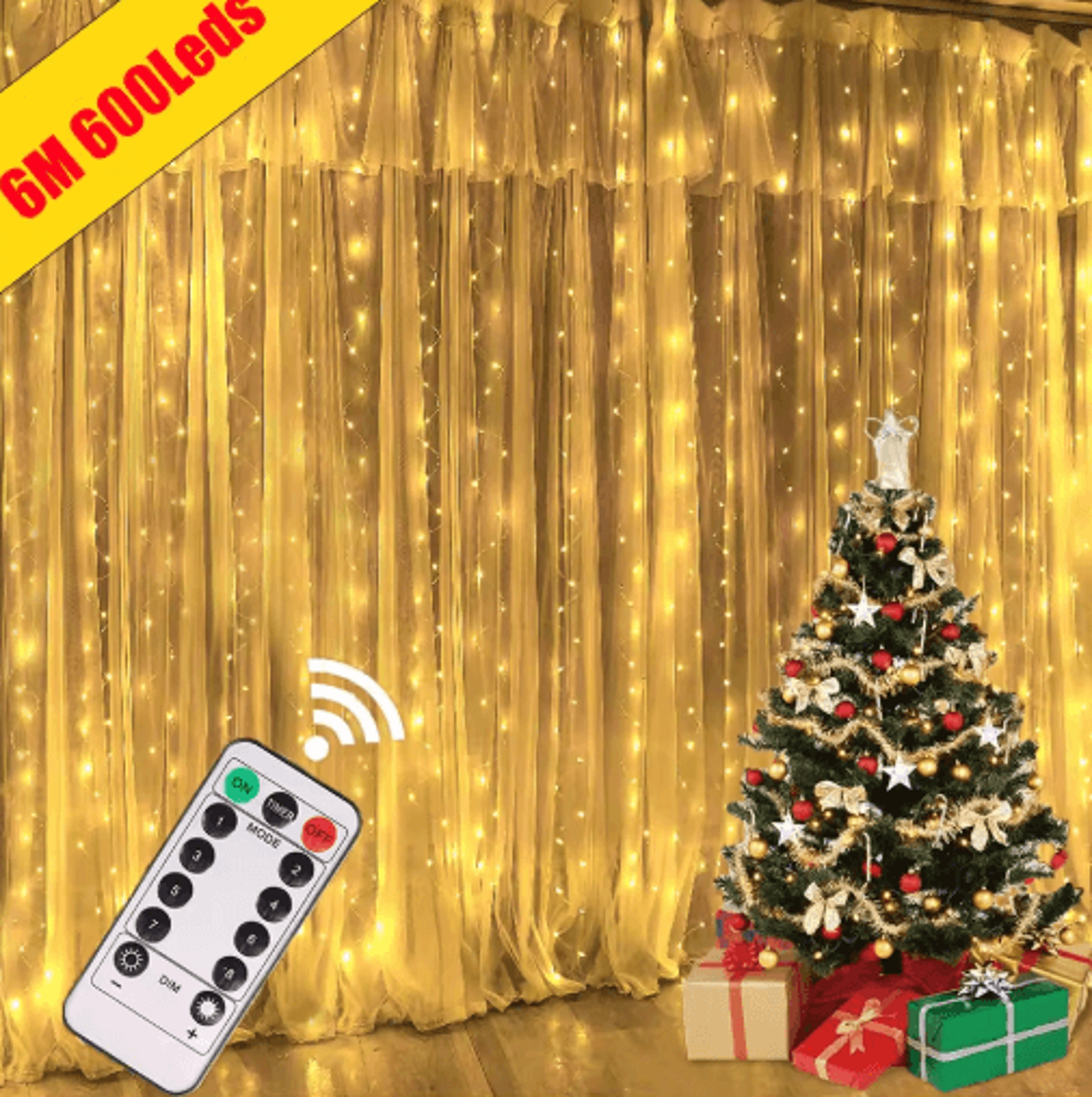 usb led garland curtain lights – 8-mode remote fairy string lights