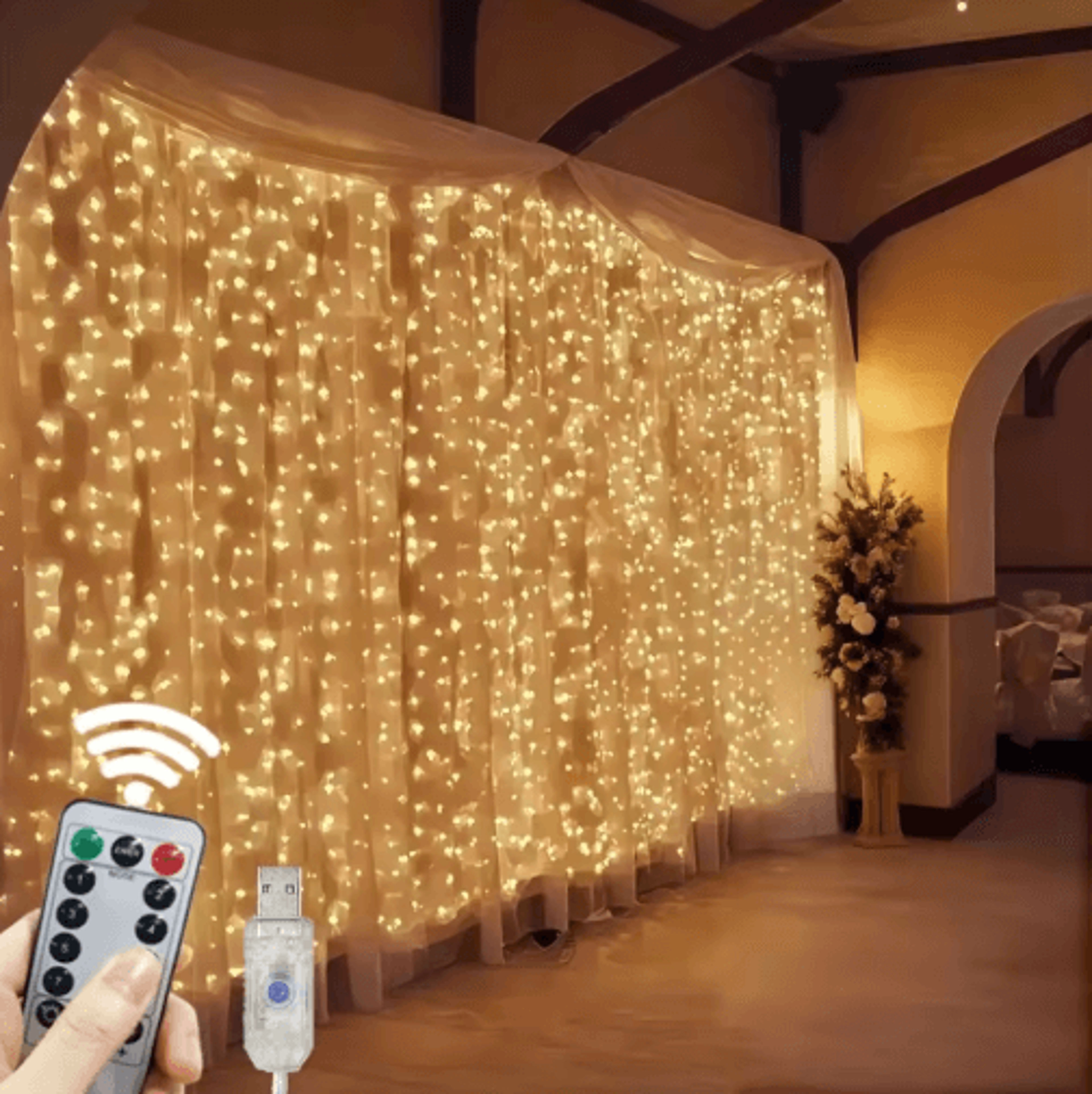 3m/6m usb led curtain lights – remote fairy festoon garland