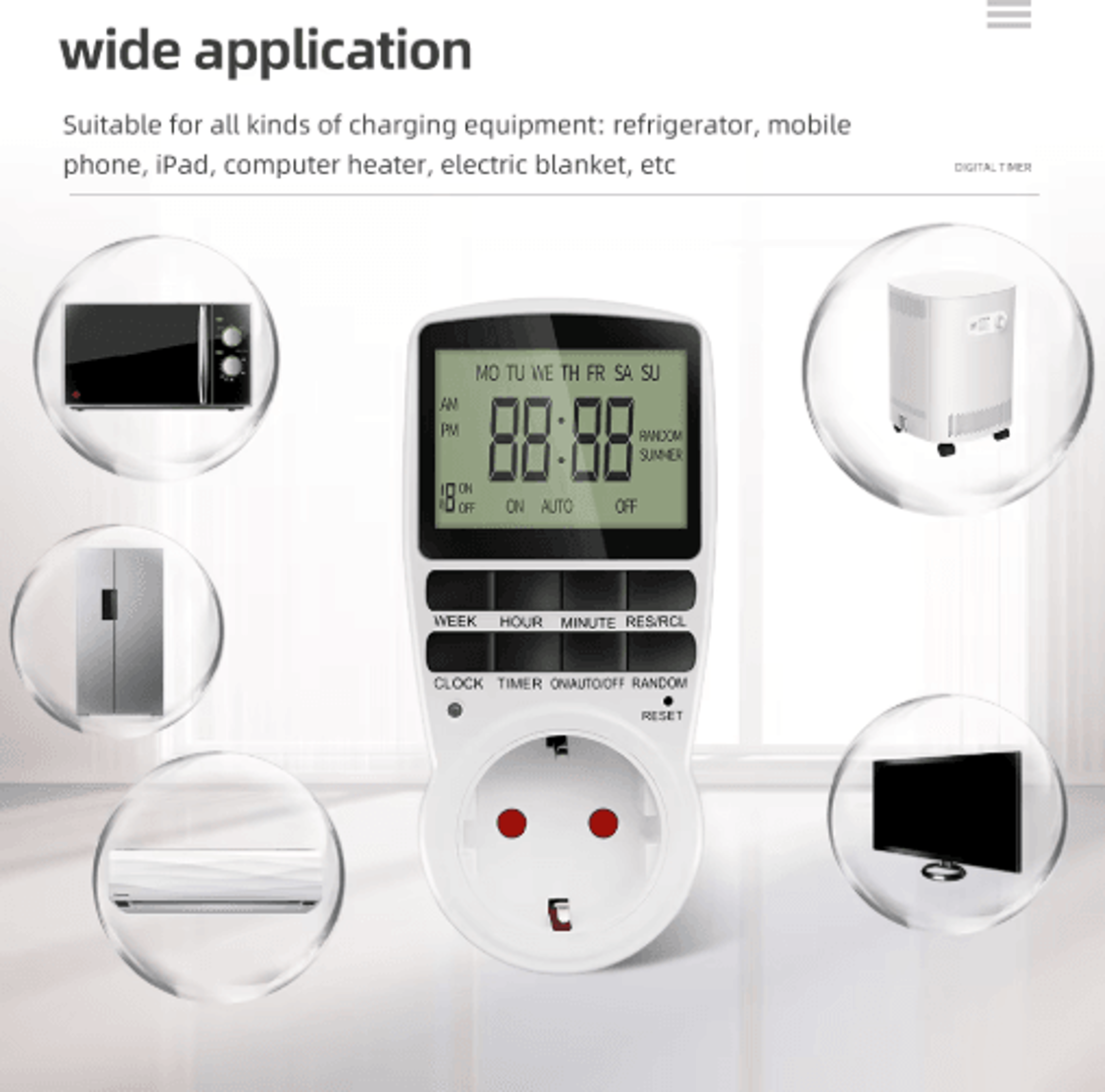 220v digital timer socket – 12/24-hour programmable outlet switch