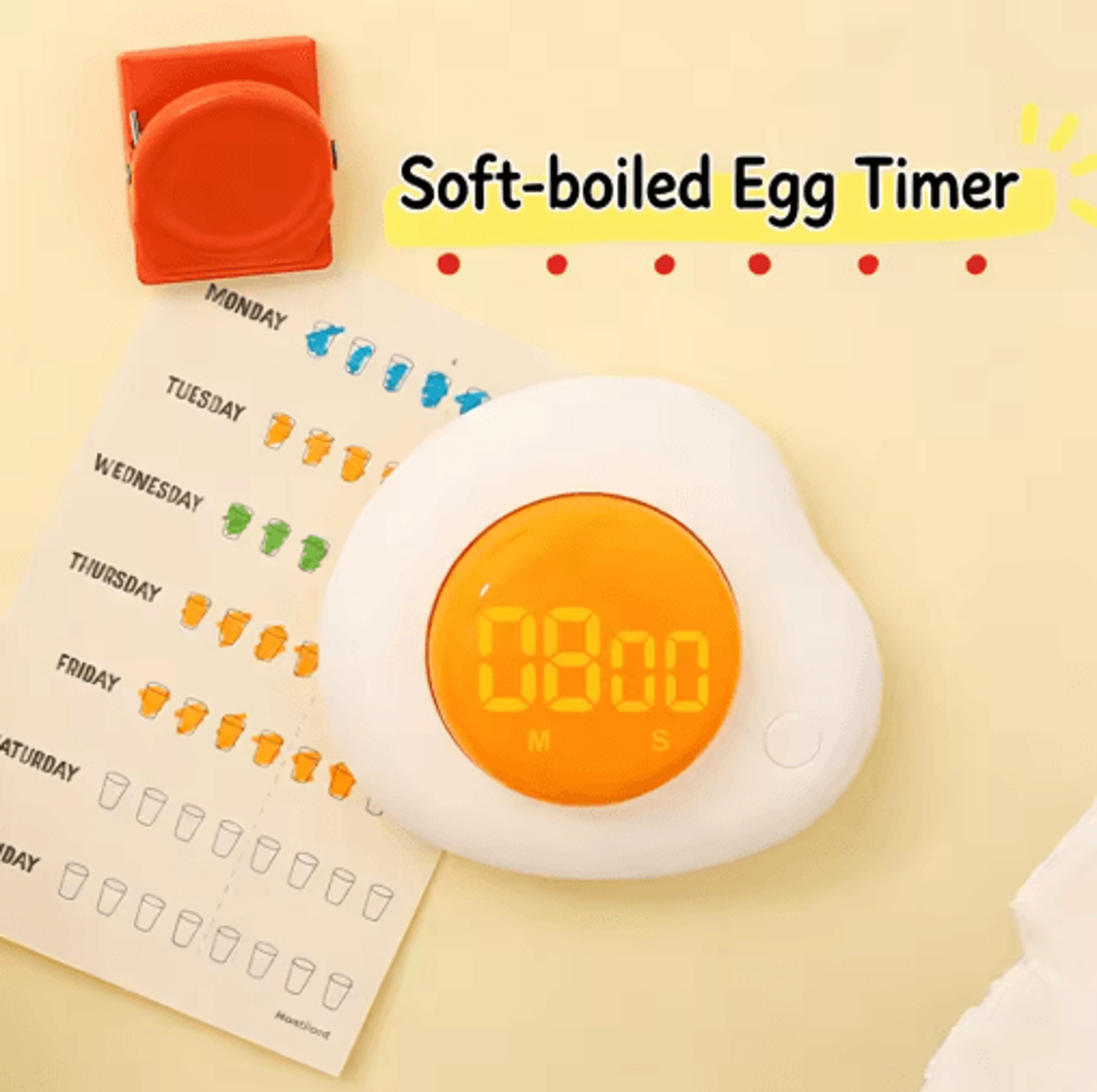 cartoon magnetic egg timer – refrigerator cooking time reminder