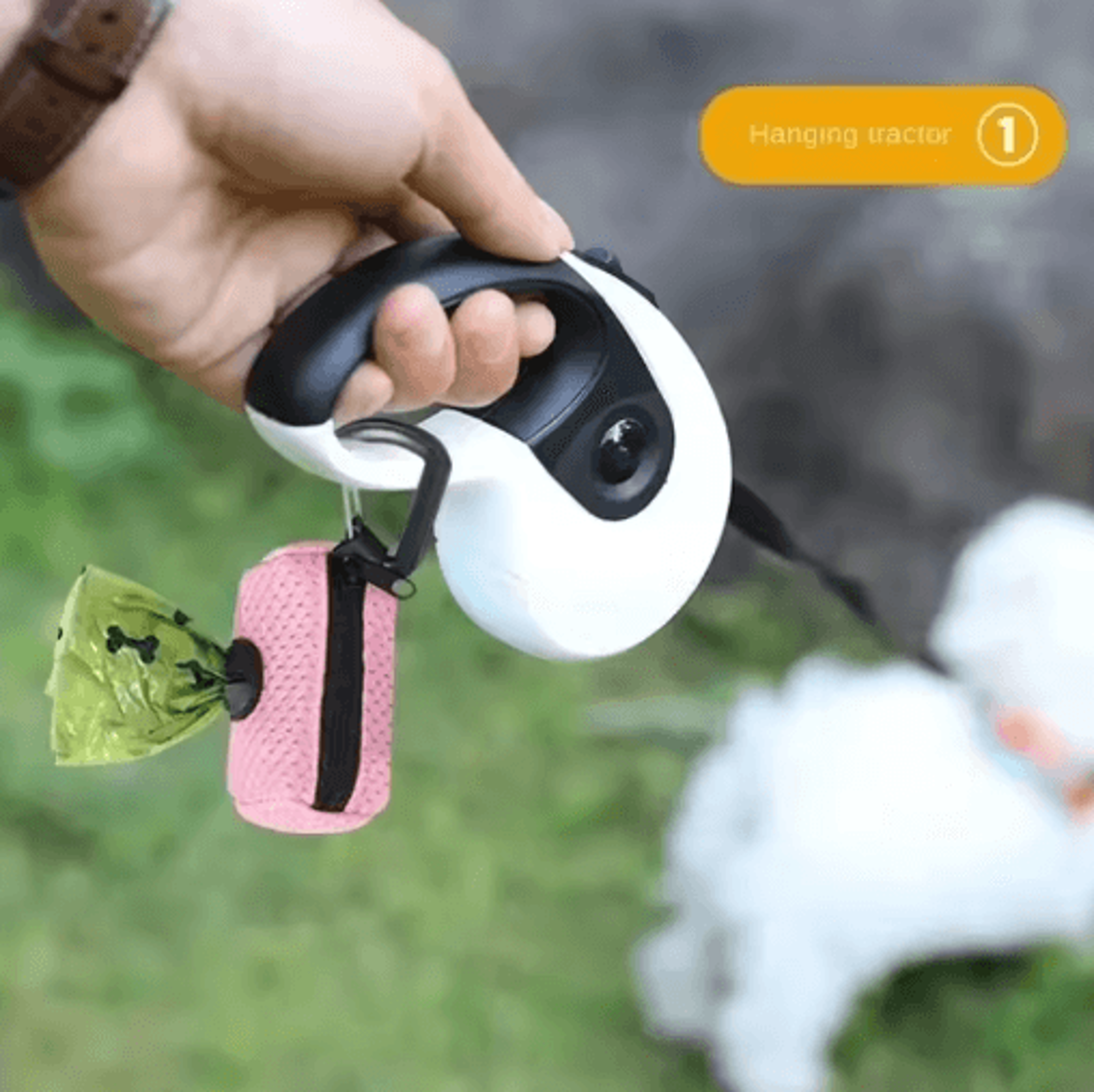 portable dog poop bag dispenser – hanging pet waste bag holder
