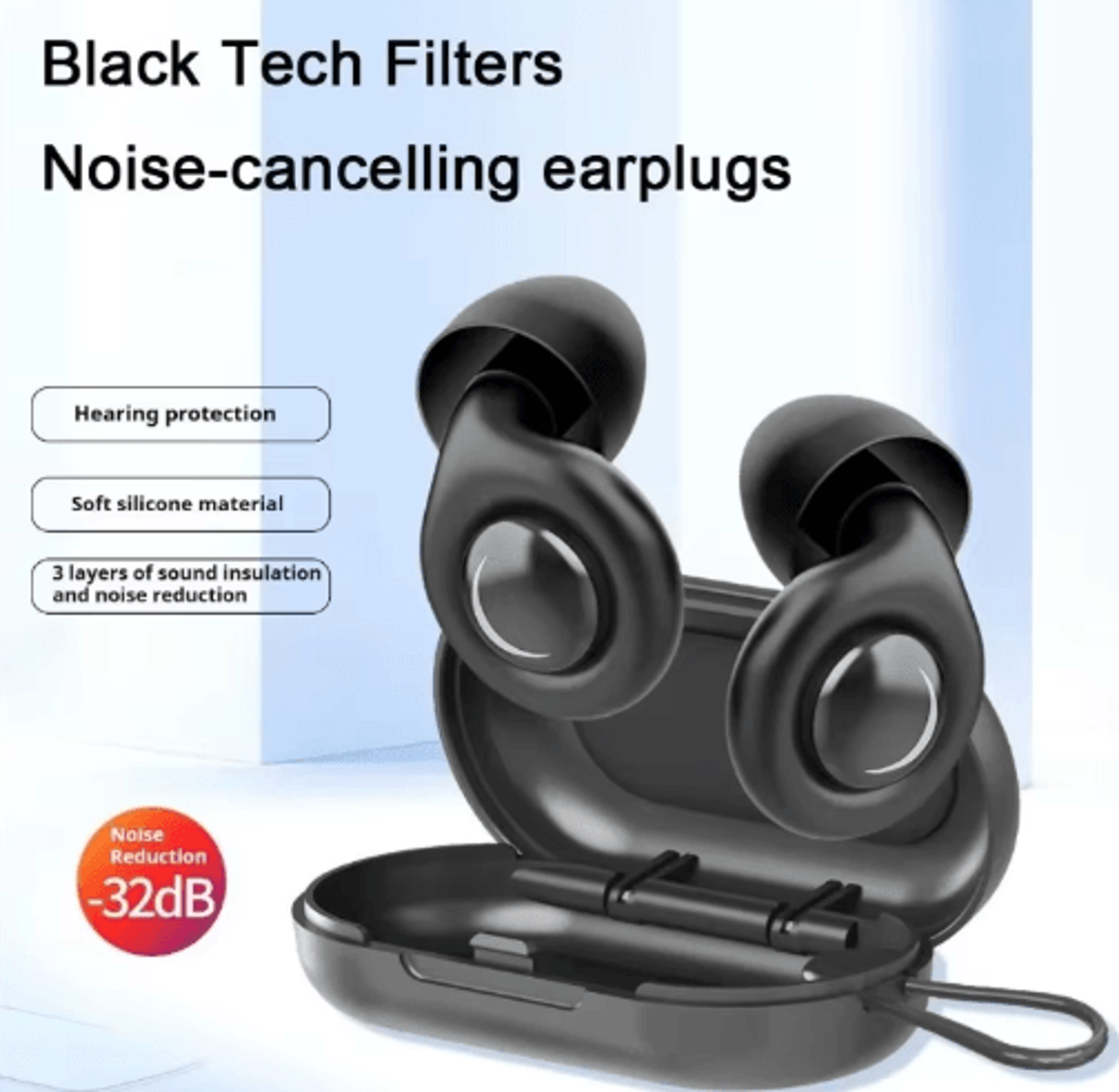 reusable silicone ear plugs – noise-reducing earplugs for sleep & travel