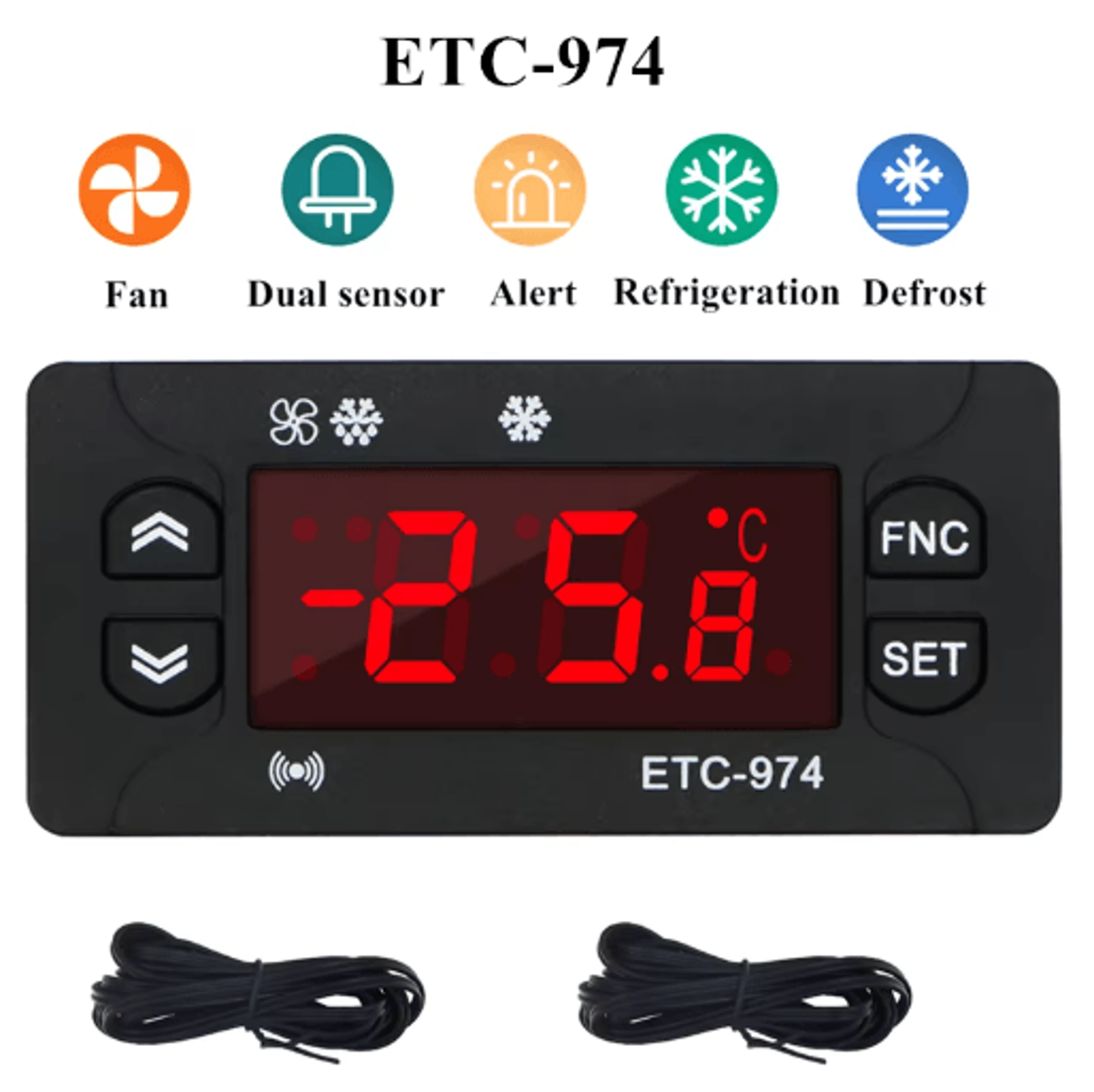 etc-974 220v temperature controller – dual ntc heating & defrost control