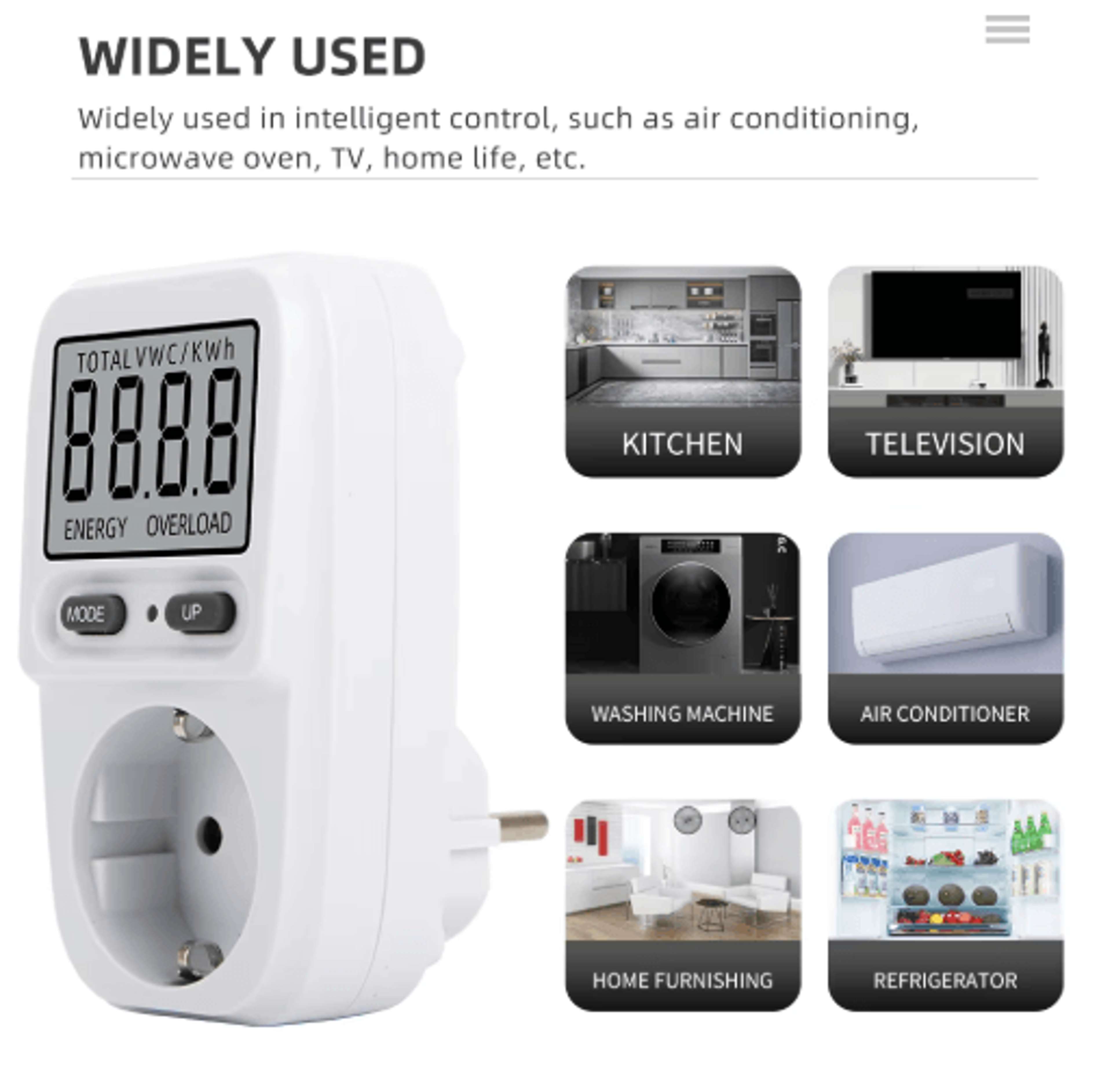 LCD Electricity Power Meter  PlugIn Wattmeter  Energy Usage Analyzer 5