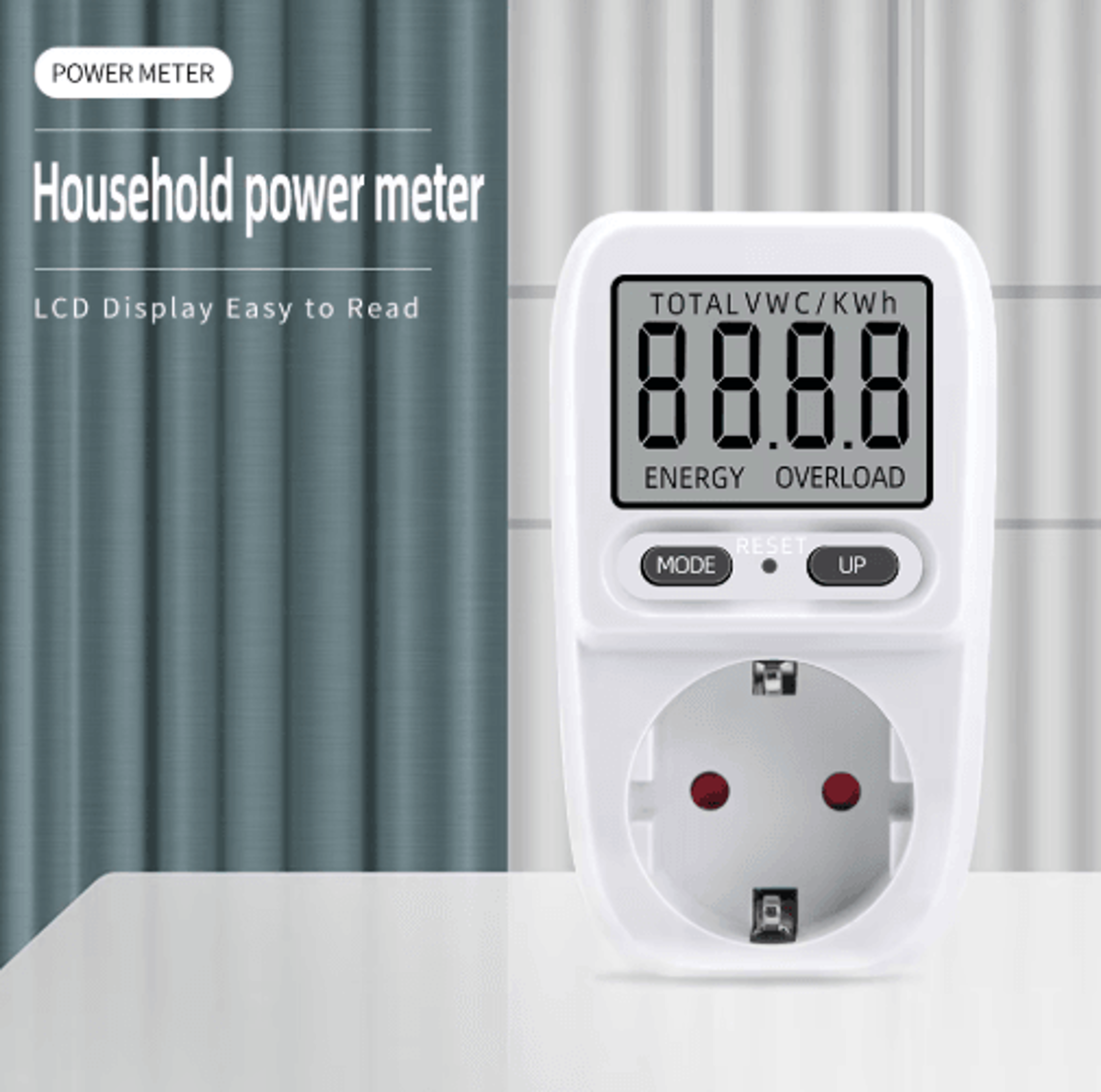 lcd electricity power meter – plug-in wattmeter & energy usage analyzer