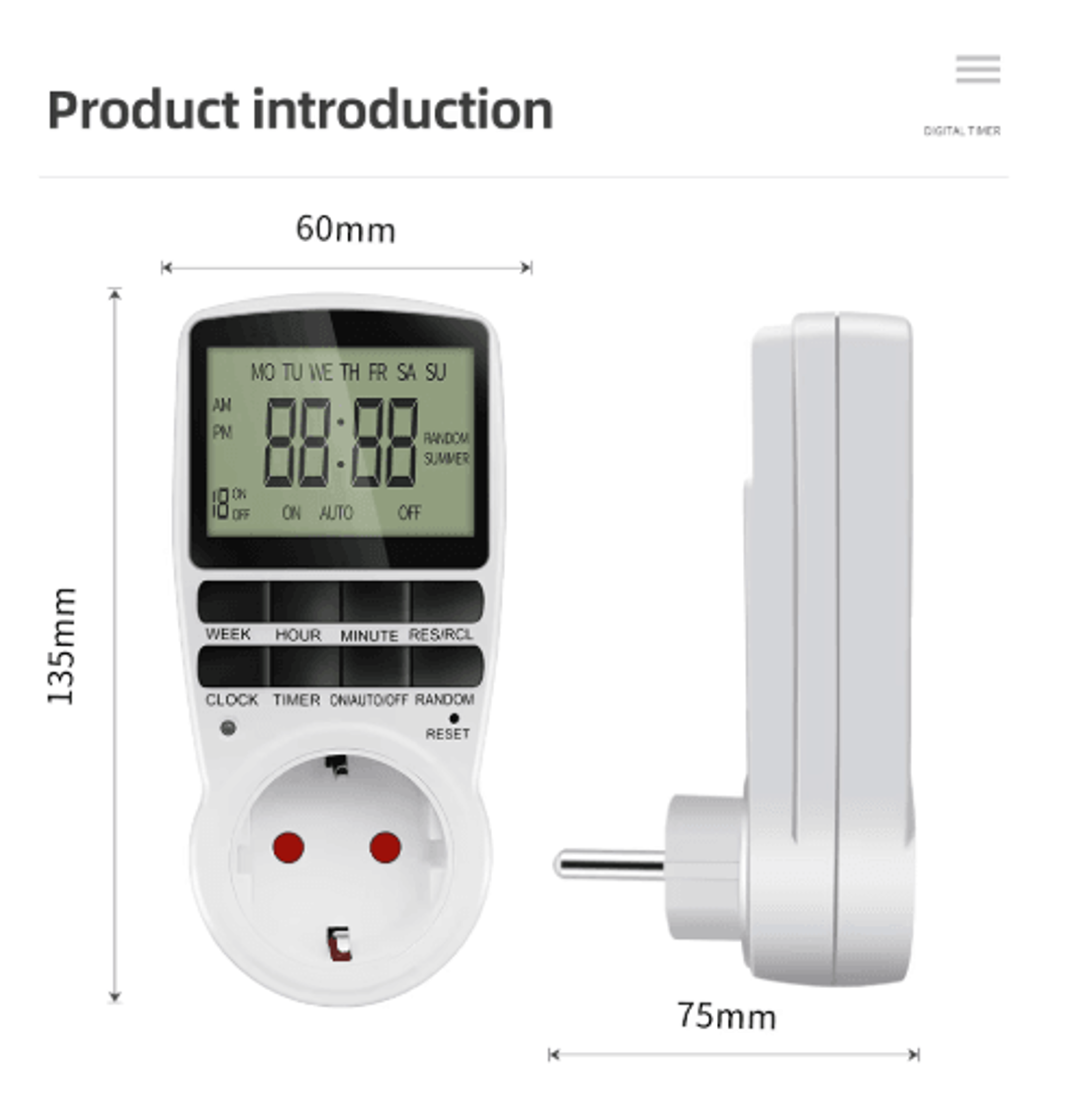 12/24-hour digital timer switch – programmable plug-in outlet