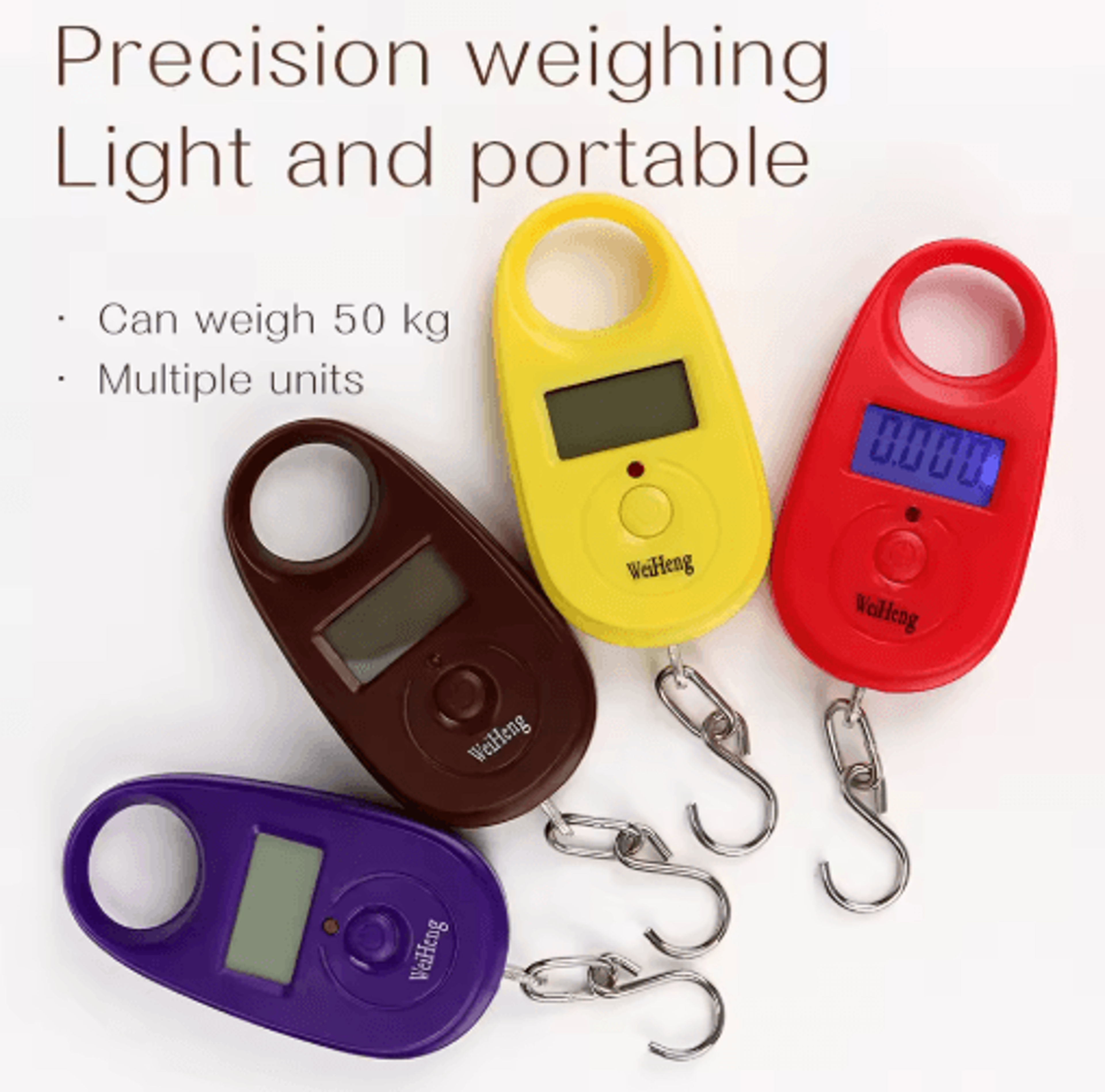 25kg mini digital hanging scale – portable fishing & luggage weight tester