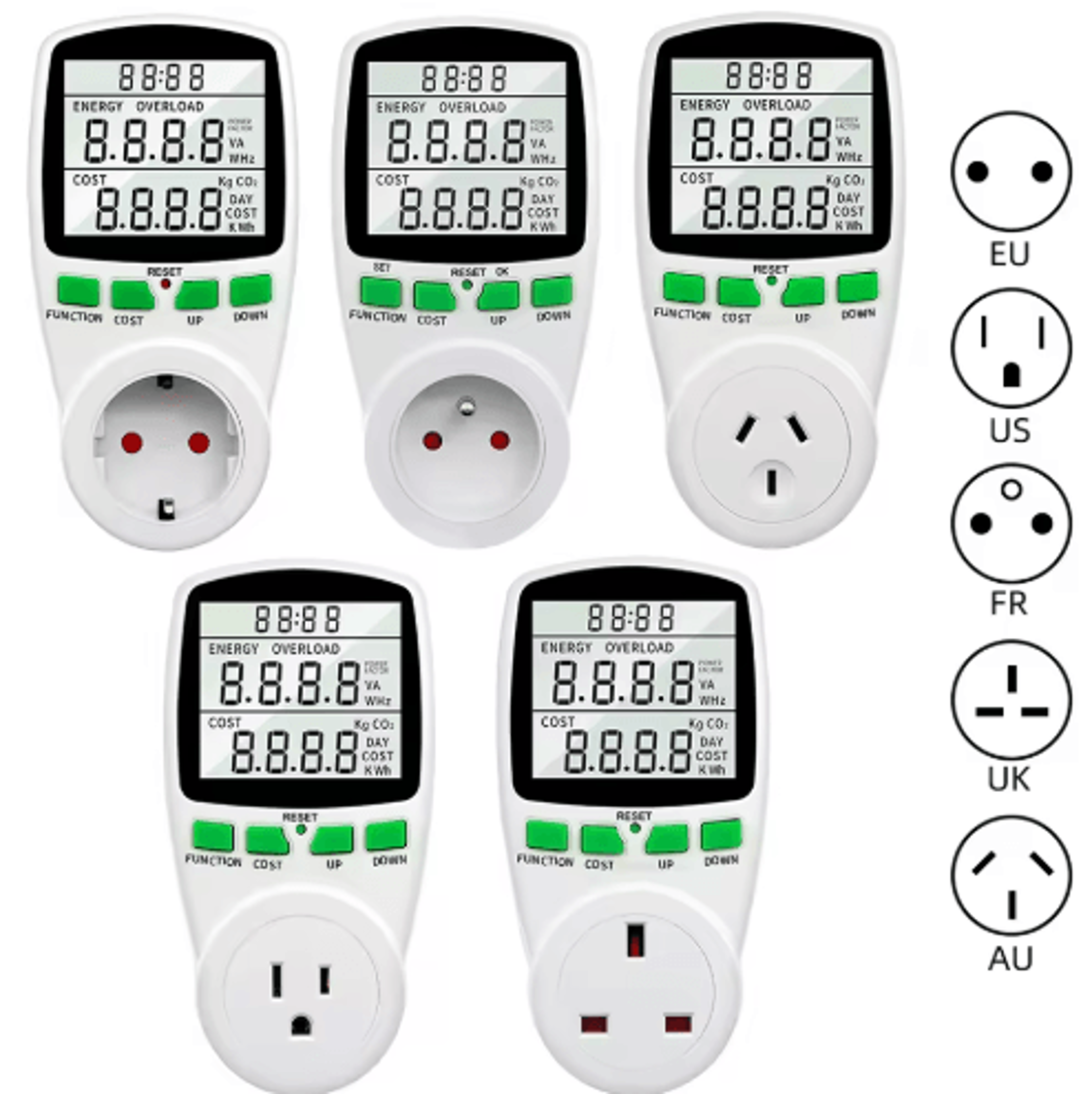 digital wattmeter socket – lcd electricity & energy usage monitor
