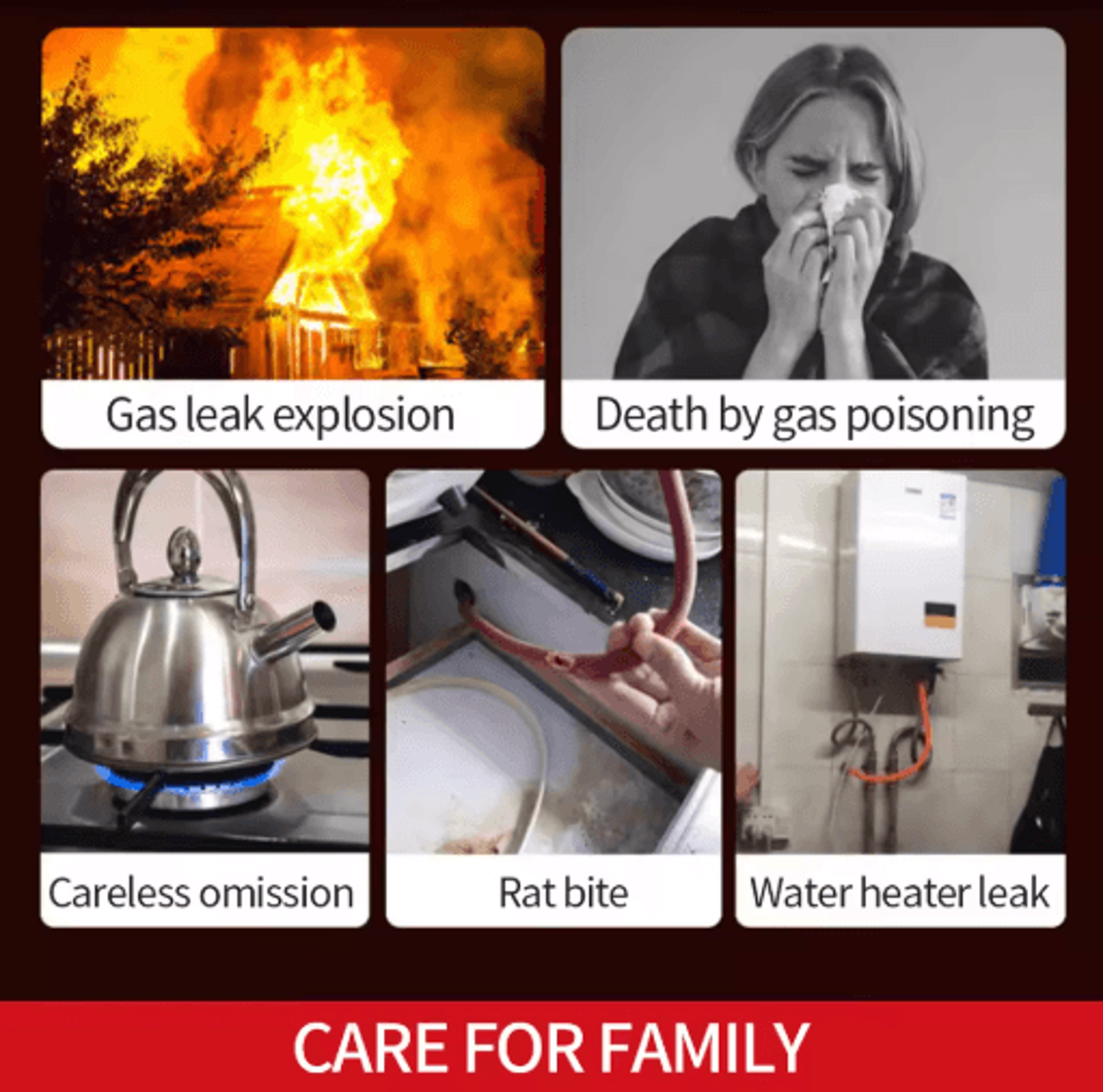 Smart Gas Leak Detector  Propane Butane  Methane Warning Alarm 5