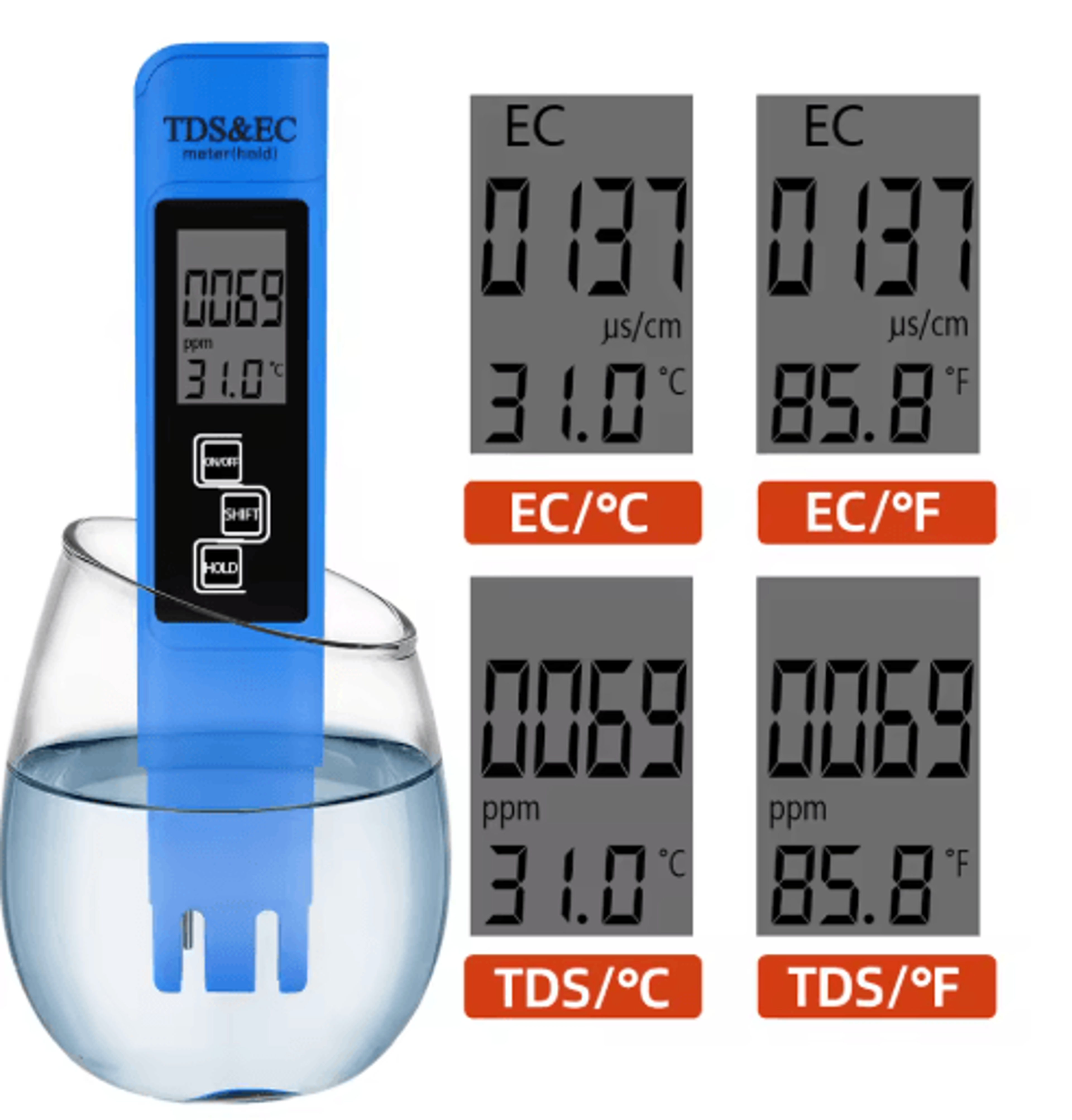 digital ph & tds meter set lcd water quality testing kit