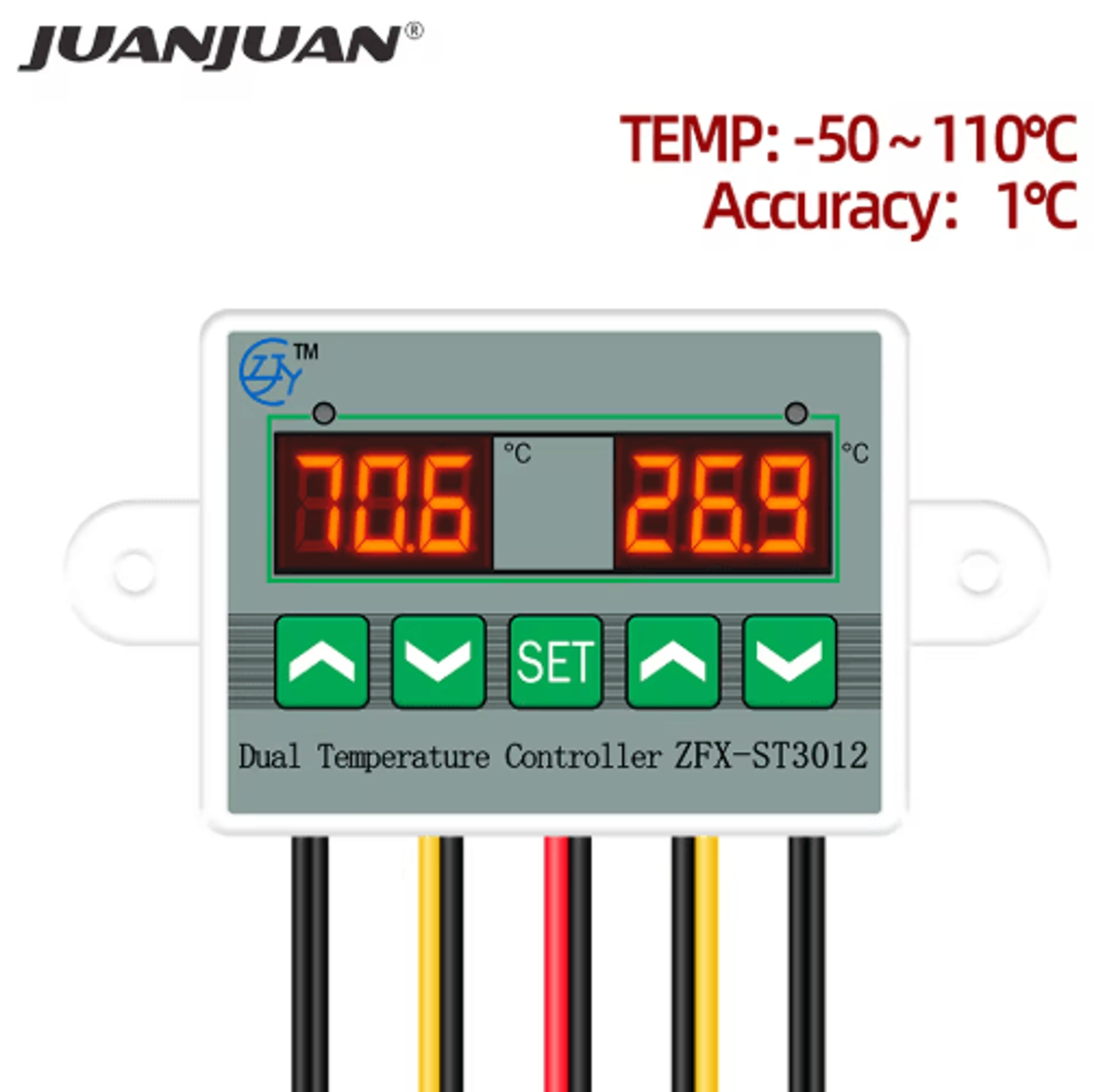 st3012 digital thermostat – dual temperature controller with led display