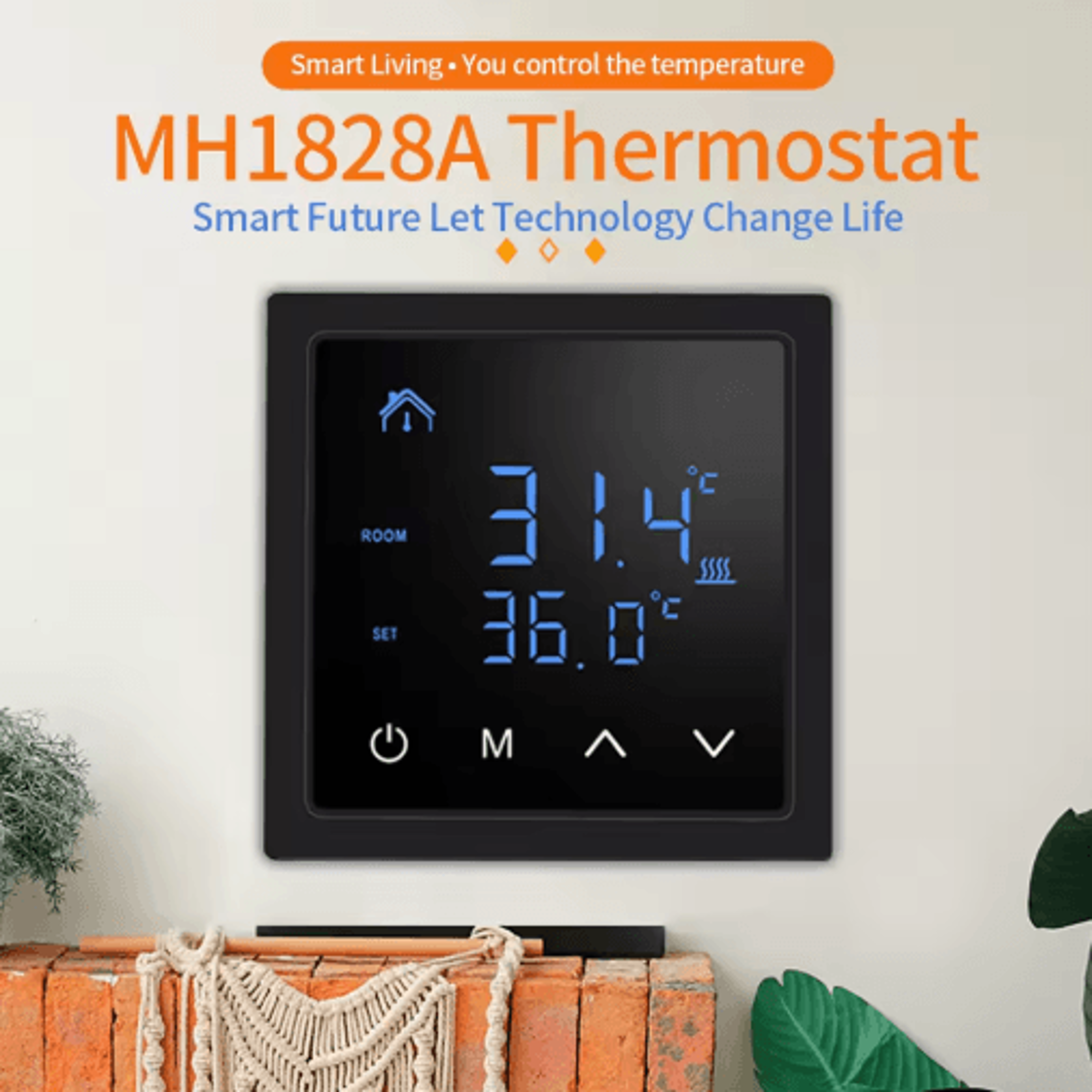 16a smart floor heating thermostat – led touch temperature controller