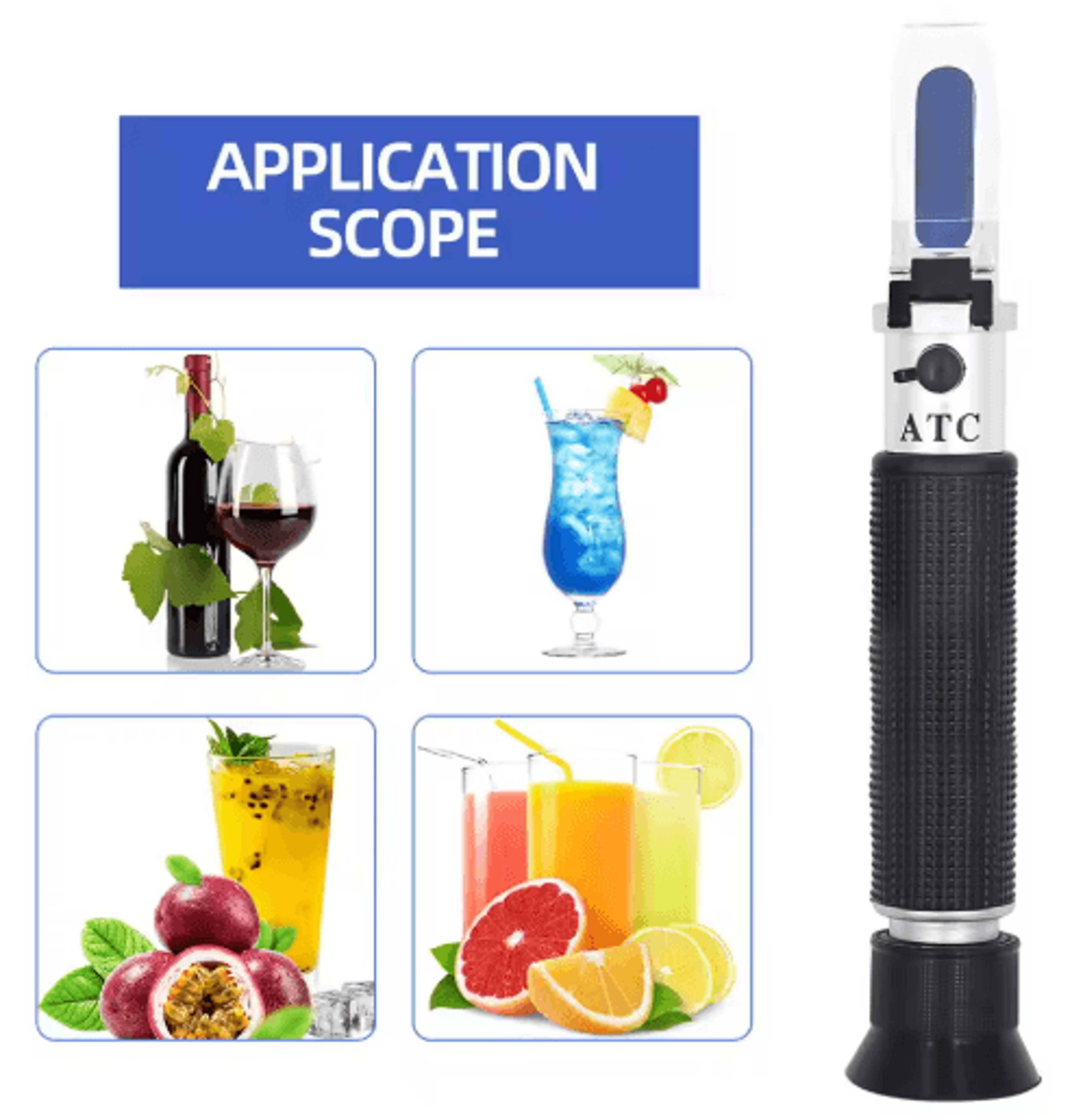 0–10% brix refractometer – handheld sugar tester with atc