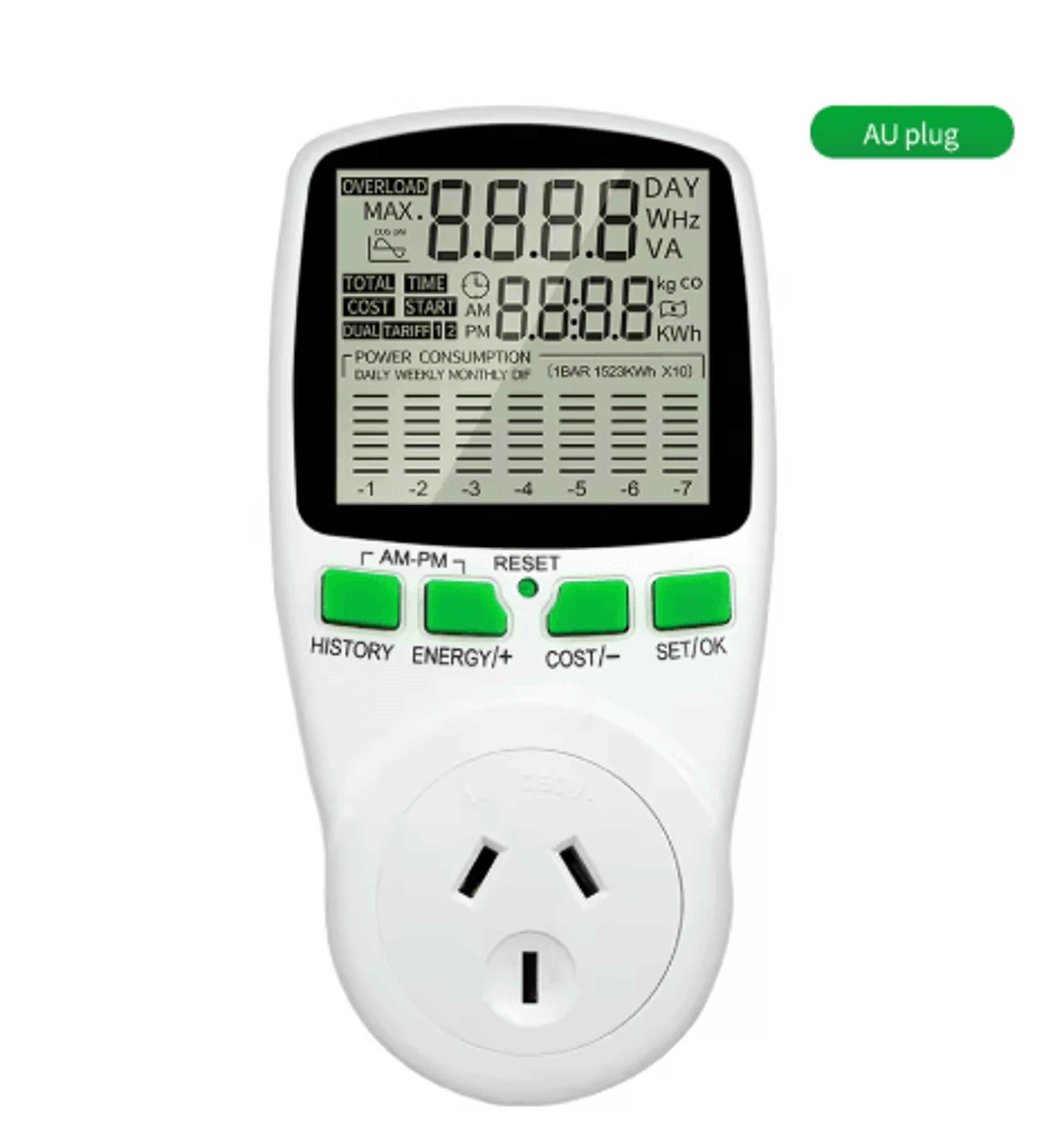 Digital LCD Energy Watt Meter  KWh Electricity  Outlet Power Analyzer 3