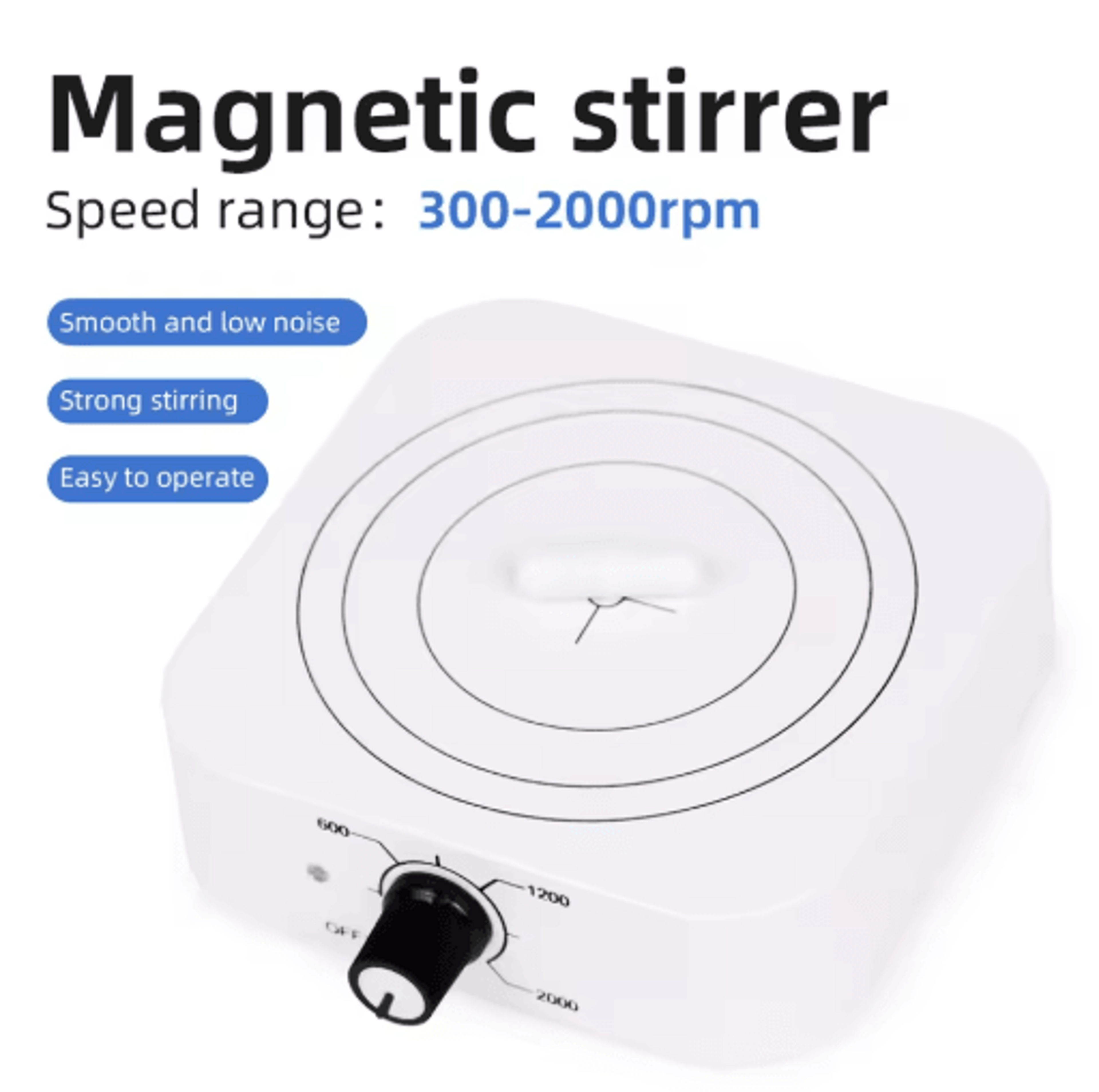 1l magnetic stirrer – 300–2000rpm portable laboratory mixer