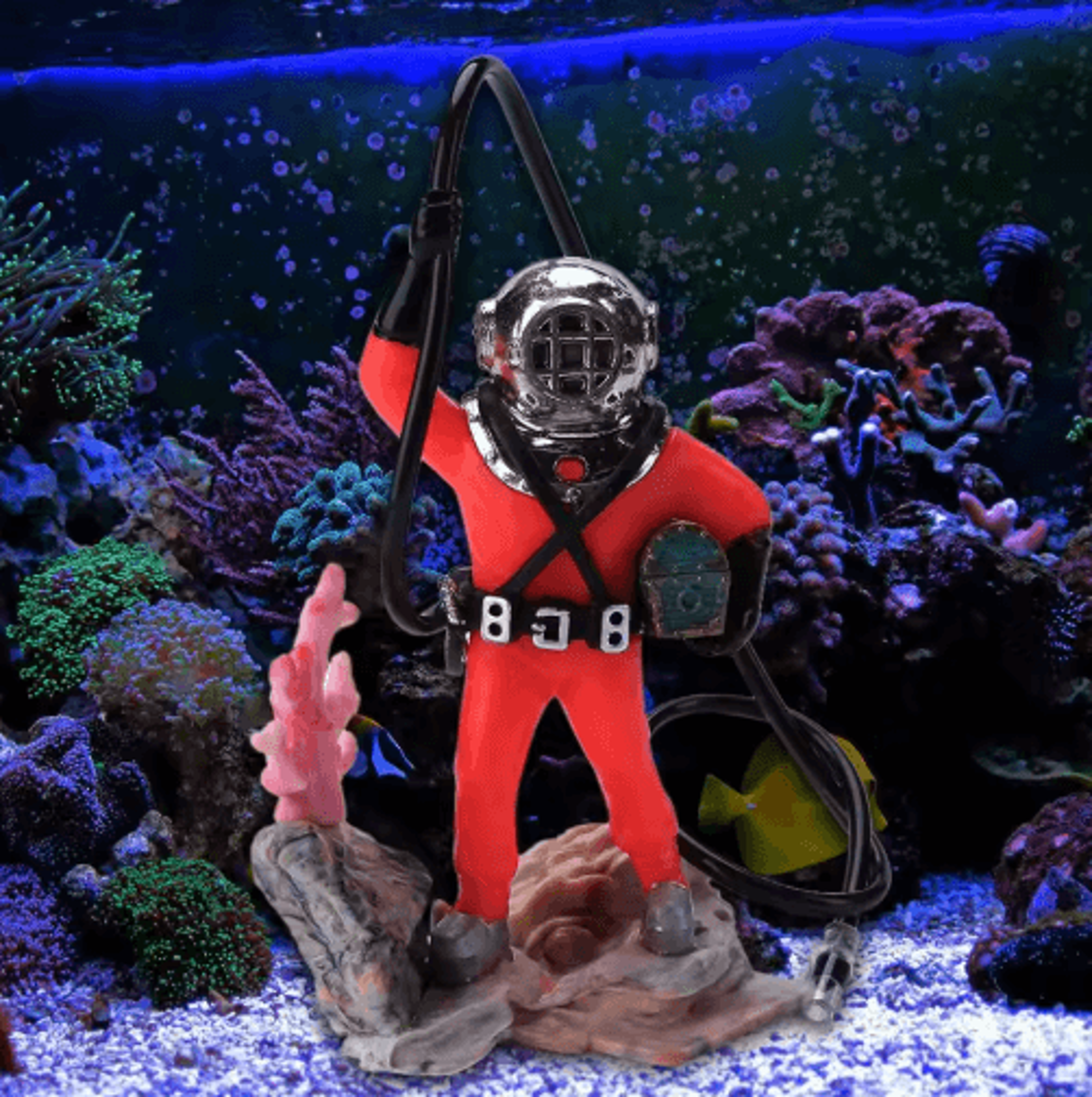 underwater treasure hunt diver – pneumatic aquarium landscaping decoration