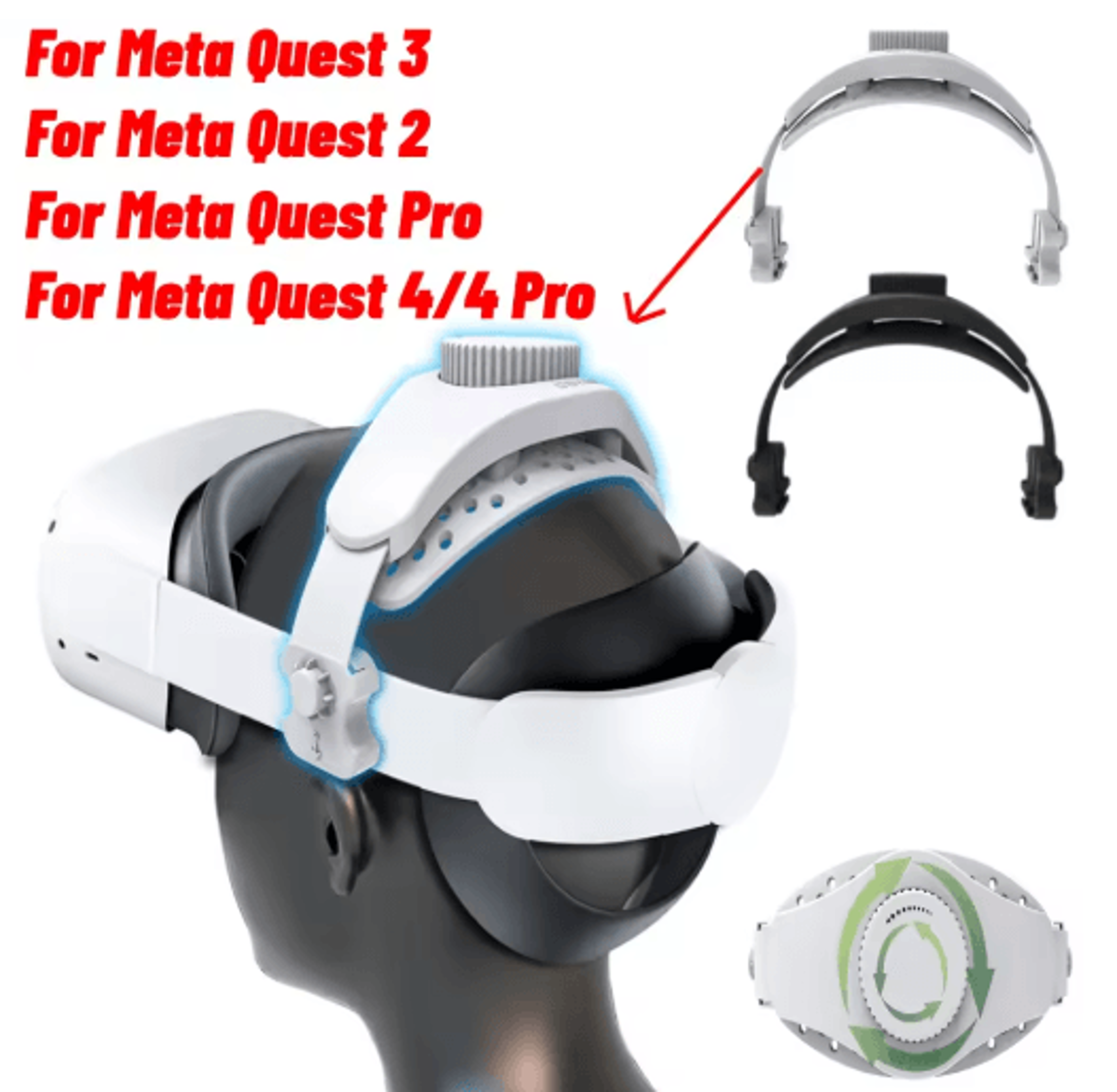 adjustable vr head strap – comfortable support for meta quest & pico headsets